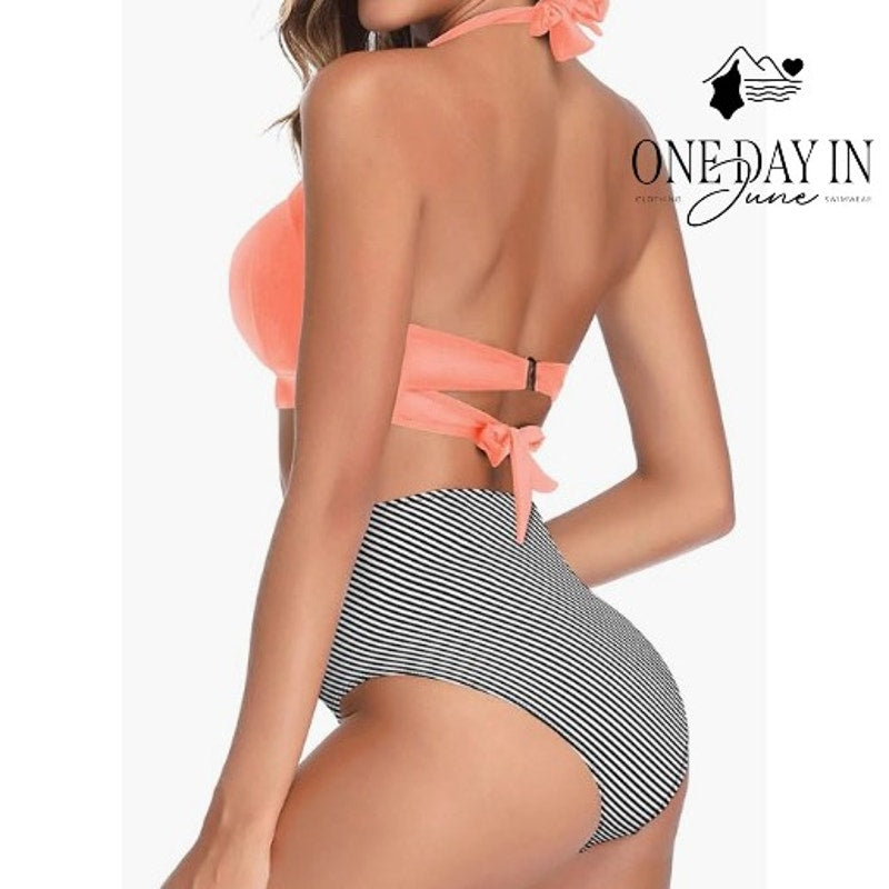 Tempt Me High Waist Molded Cup Bikini Swimsuit Size M