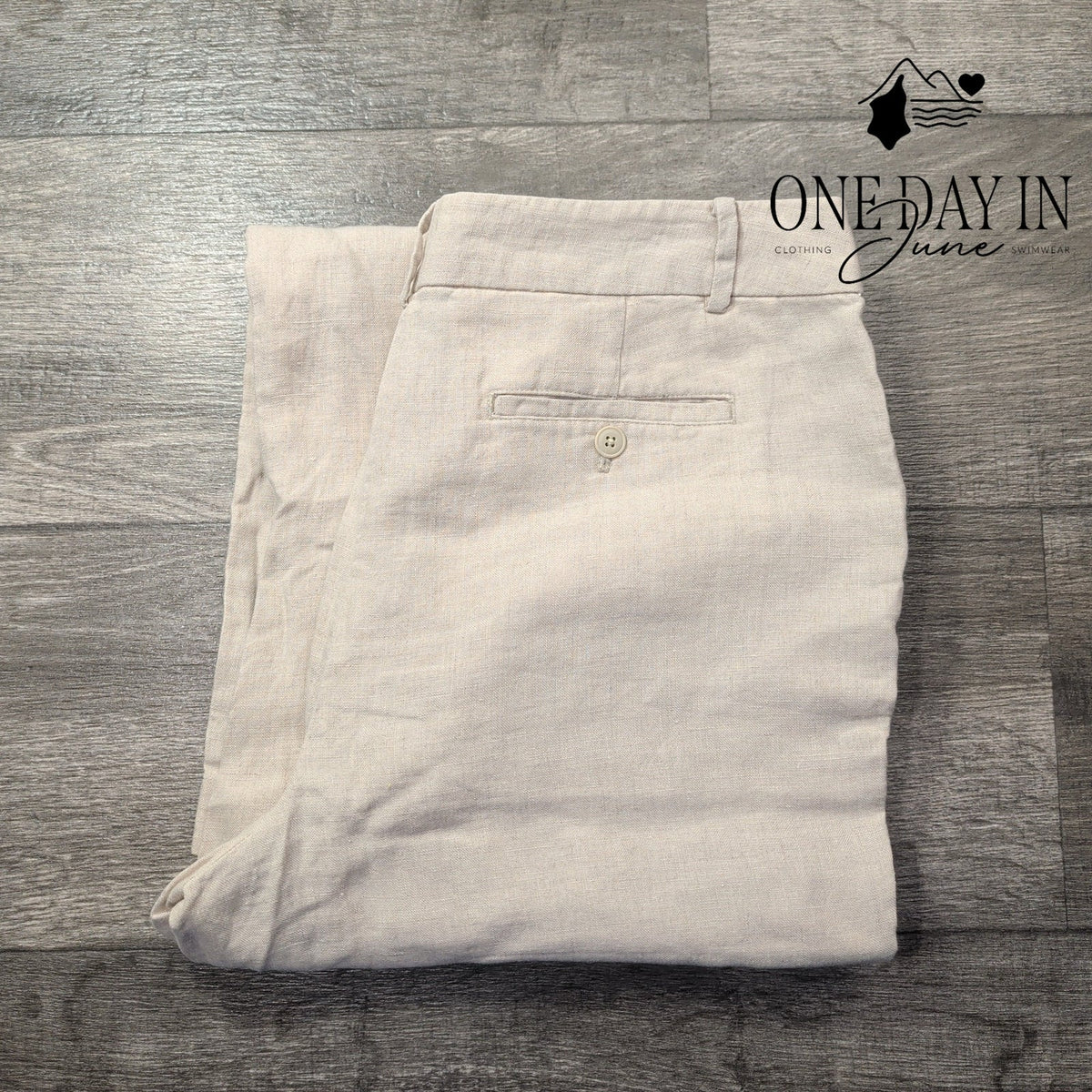 Talbots Linen Blend Pants Beige Natural Straight Leg Patch Pockets NWT Size 10