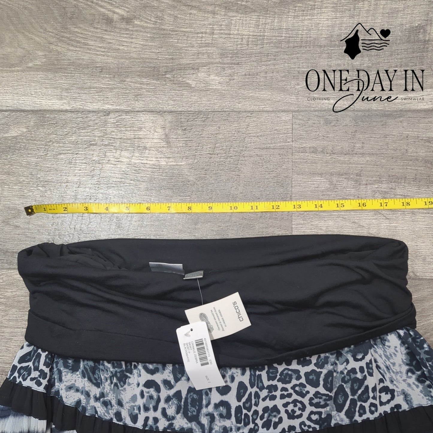 Chico's Fold Over Maxi Crinkle Zebra Skirt Size Chico's 2 (12)