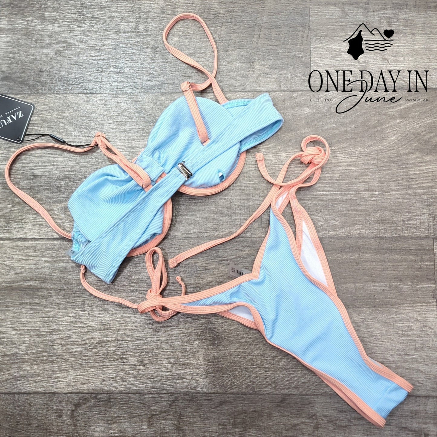 Zaful Underwire Tie Side Cheeky Bikini Swimsuit Size M