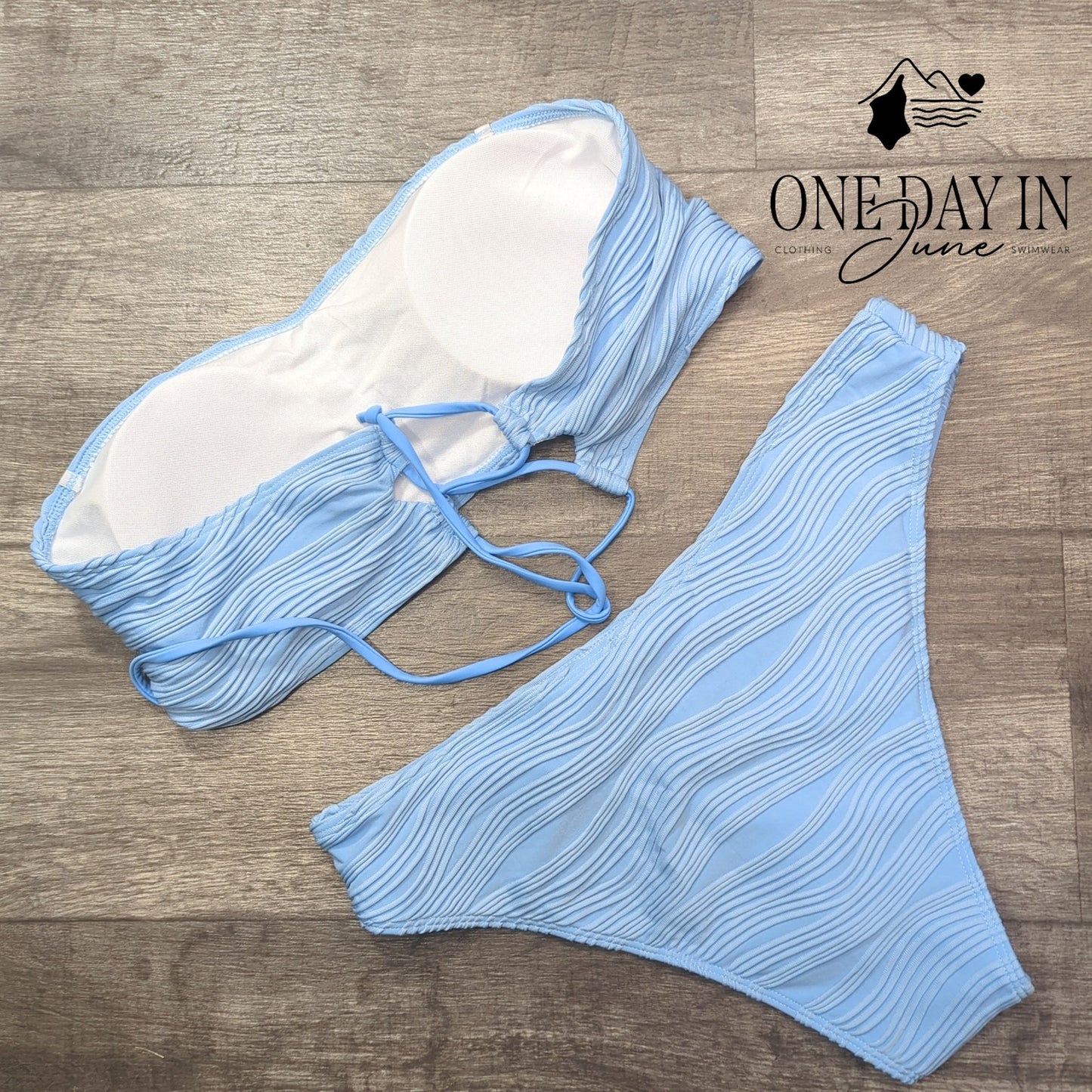 Zaful Tie Back Bandeau Bikini Swimsuit Size XL