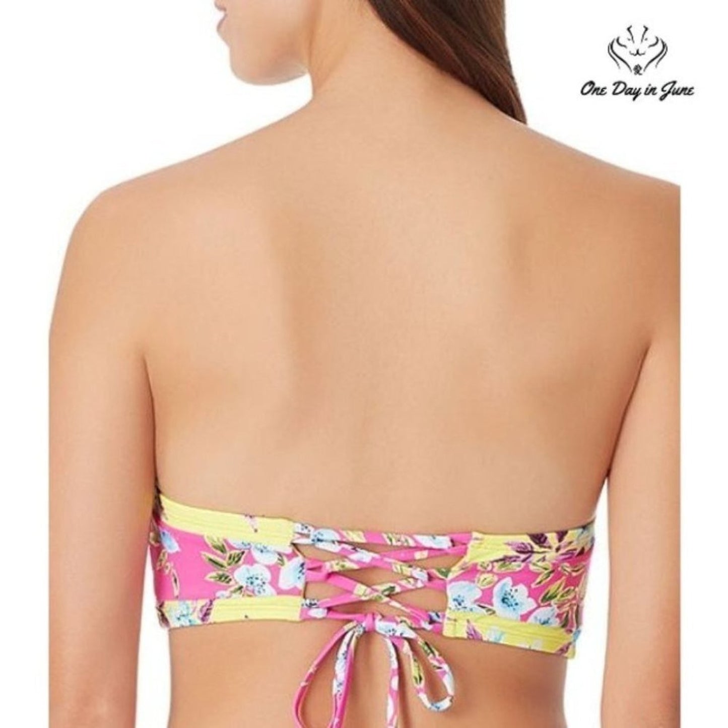 Sugar Beach Floral Bandeau Bikini Top Size M