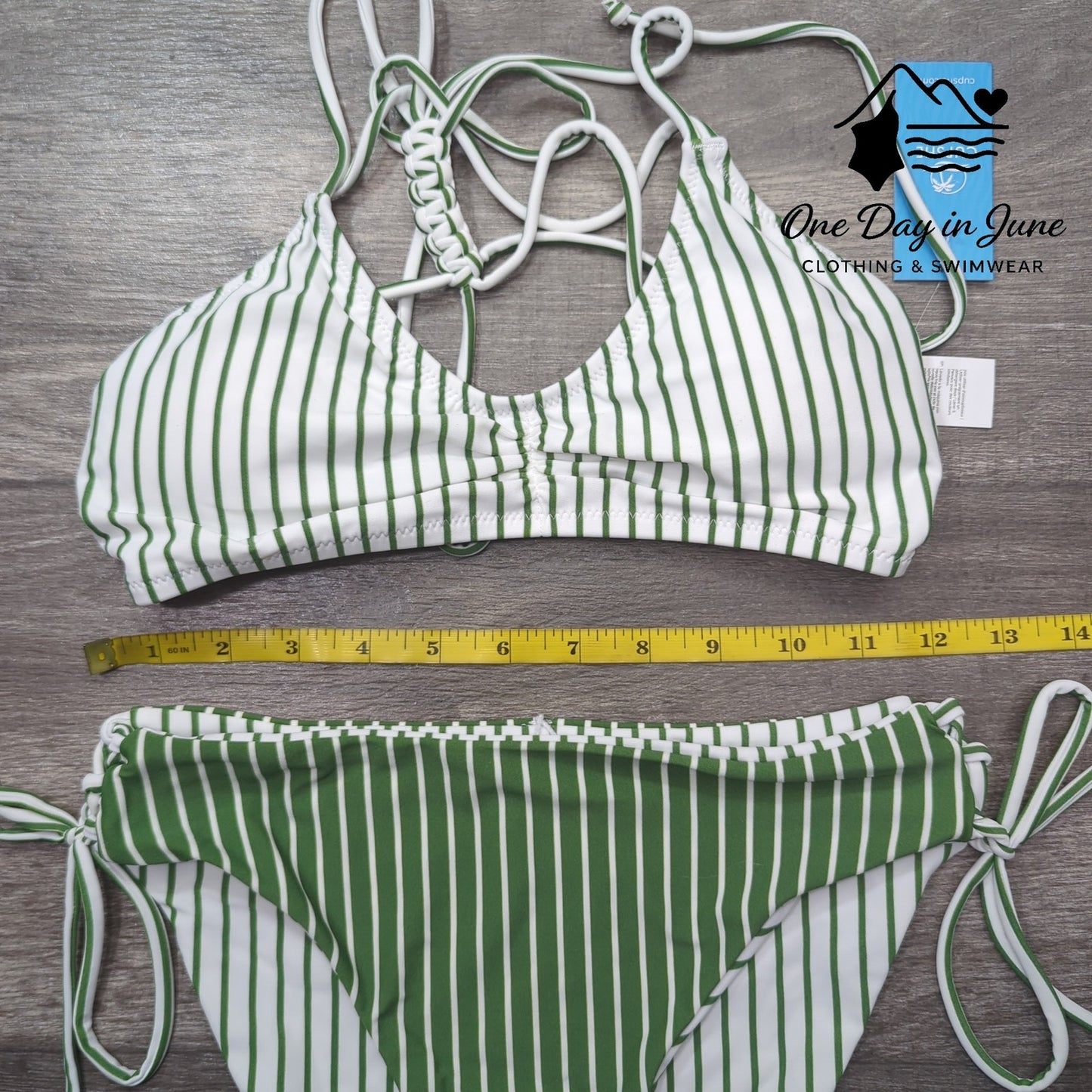 Cupshe Reversible Bottom Braid Back Tie Side Bikini Swimsuit Size S
