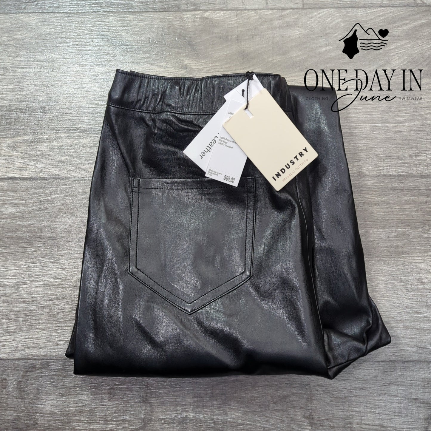 Industry Faux Leather Drawstring Pants Size L