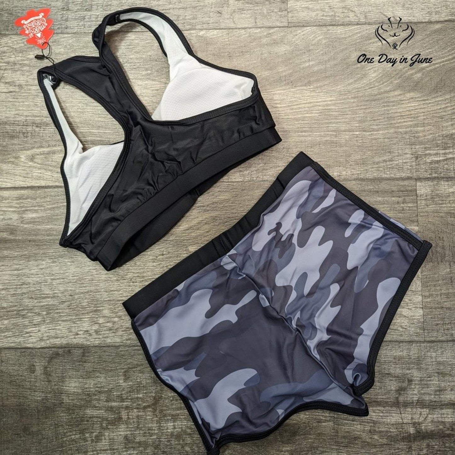 ODIJ Racerback Crop Top Boy Short Bikini Size XS