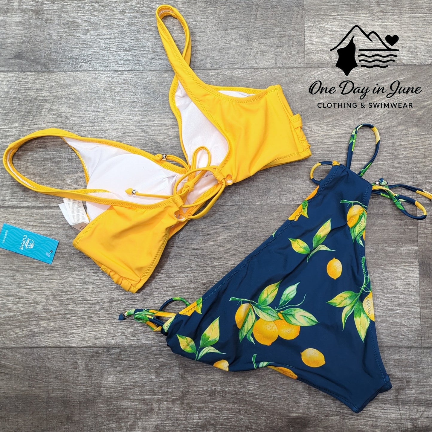 Cupshe Cross Front Tie Back Tie Side Bikini Swimsuit Size L