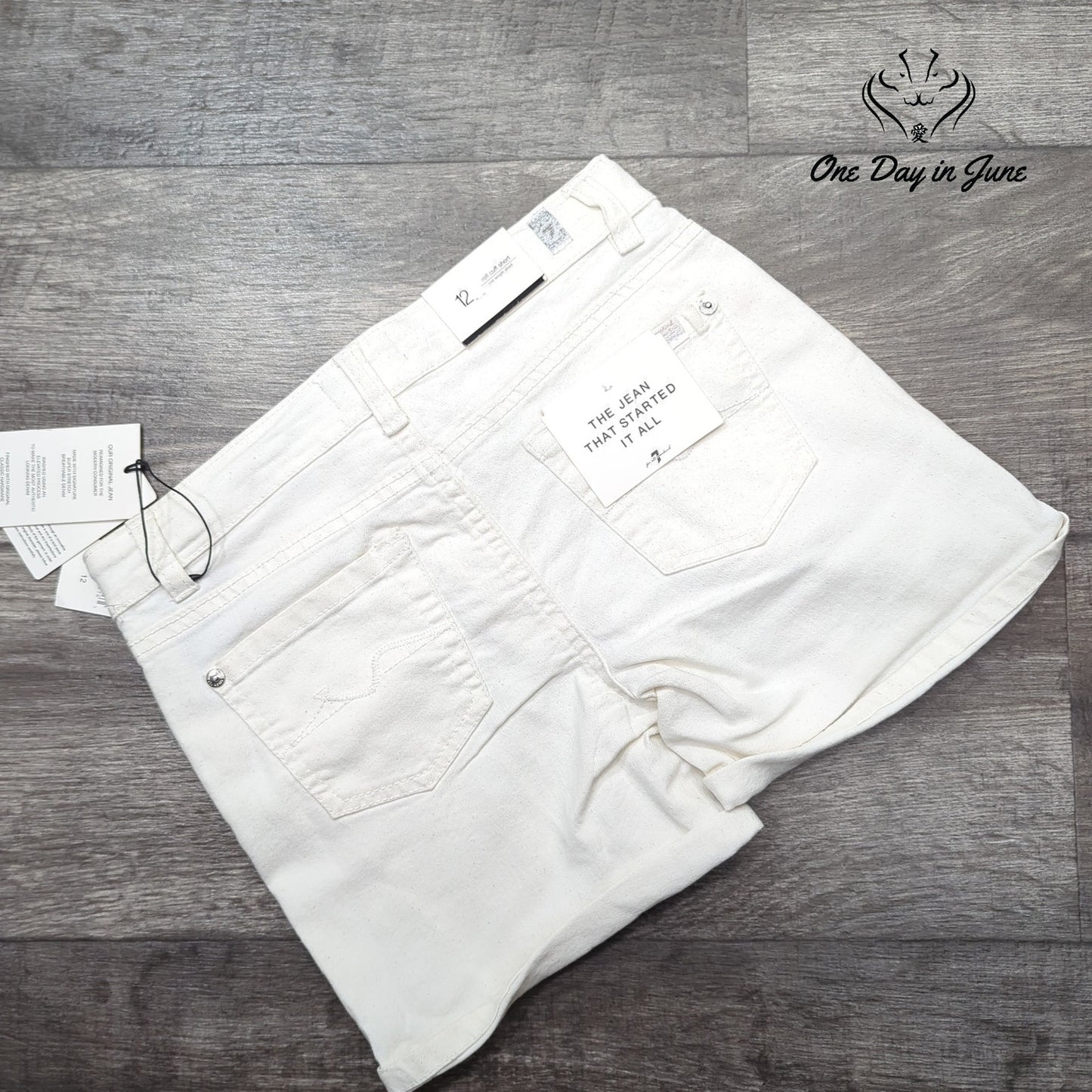 7 For All Mankind Roll Cuff Jean Shorts Size 12