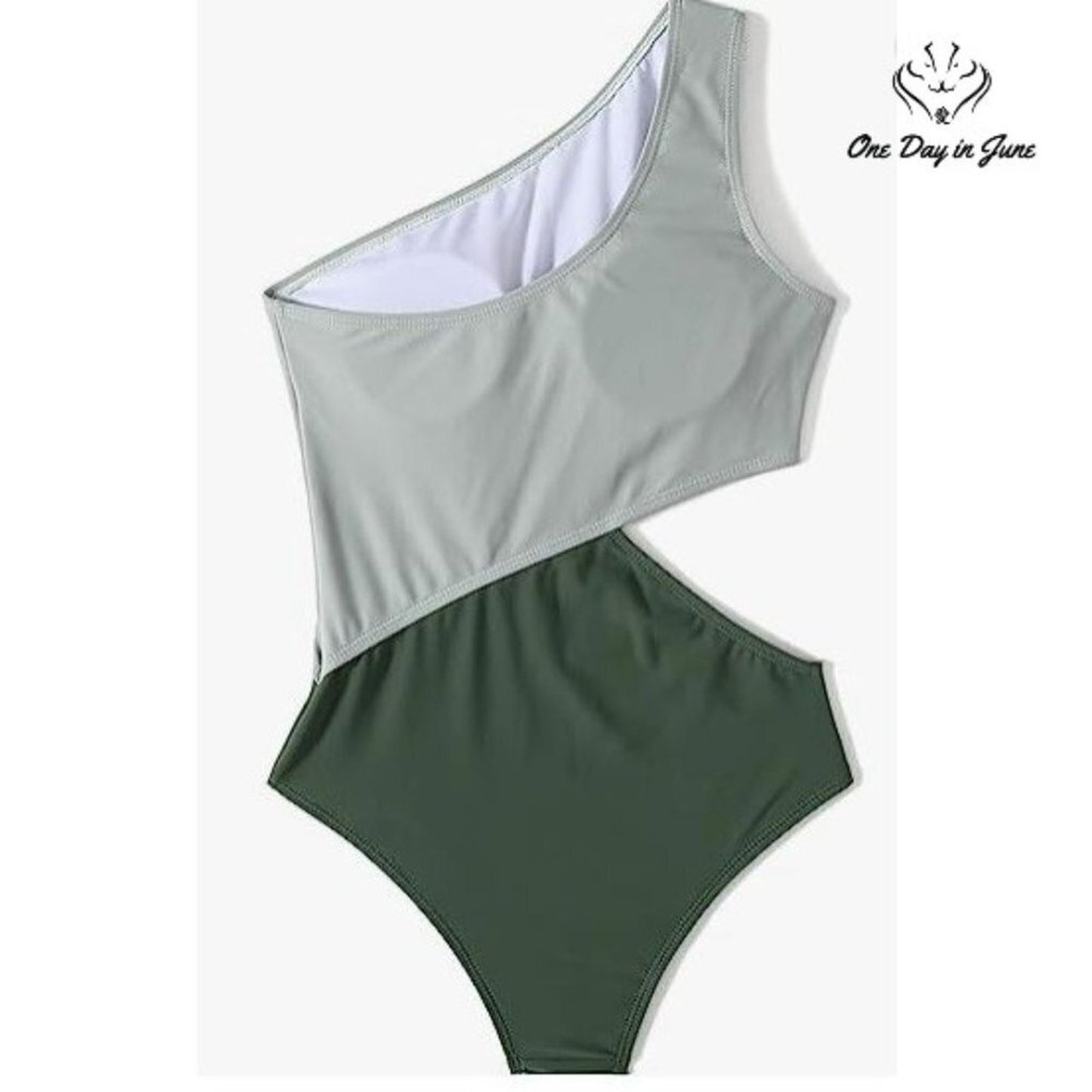 SweatyRocks One Shoulder Cut Out One Piece Swimsuit Size L