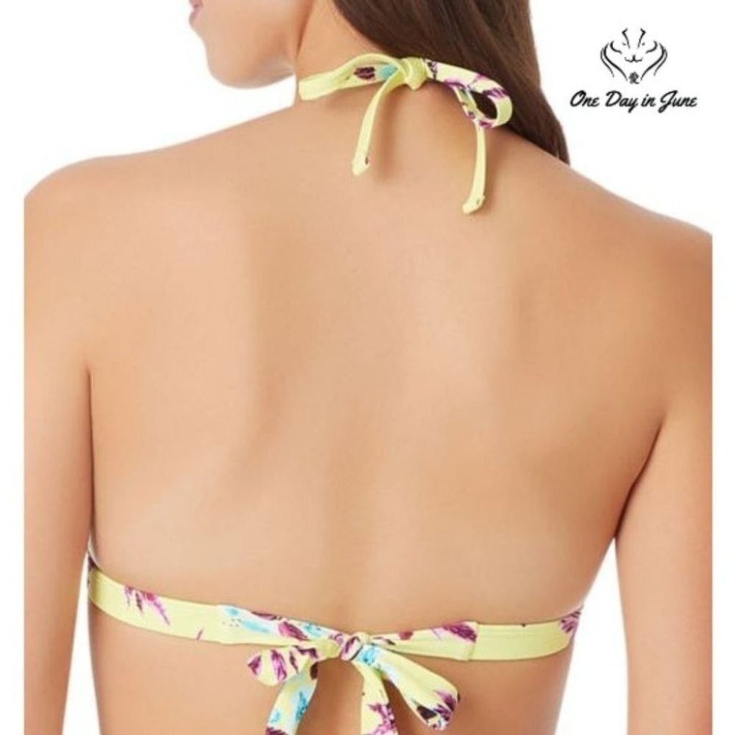 Sugar Beach Floral Triangle Bikini Top Size M
