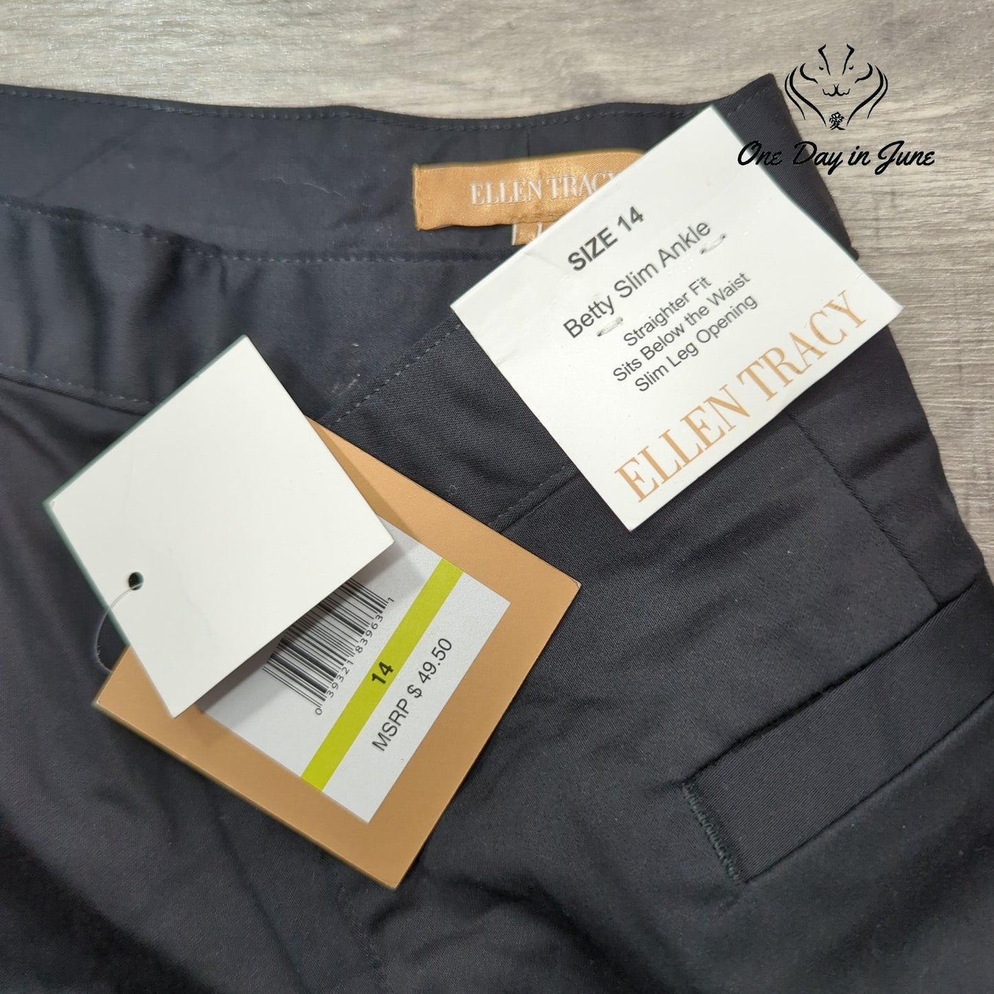 Ellen Tracy Betty Slim Ankle Pants Size 14