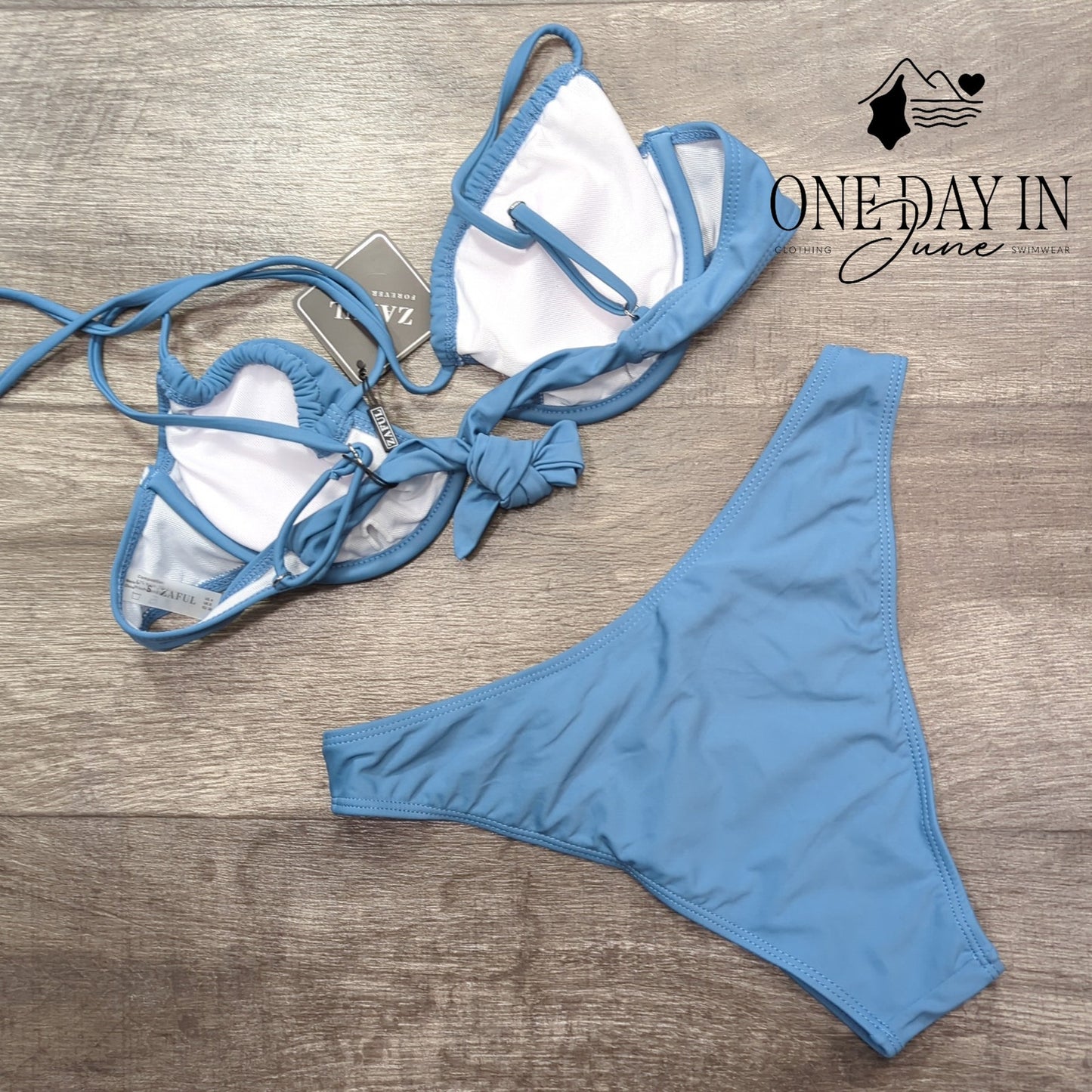 Zaful Underwire Tie Back Bikini Swimsuit Size S