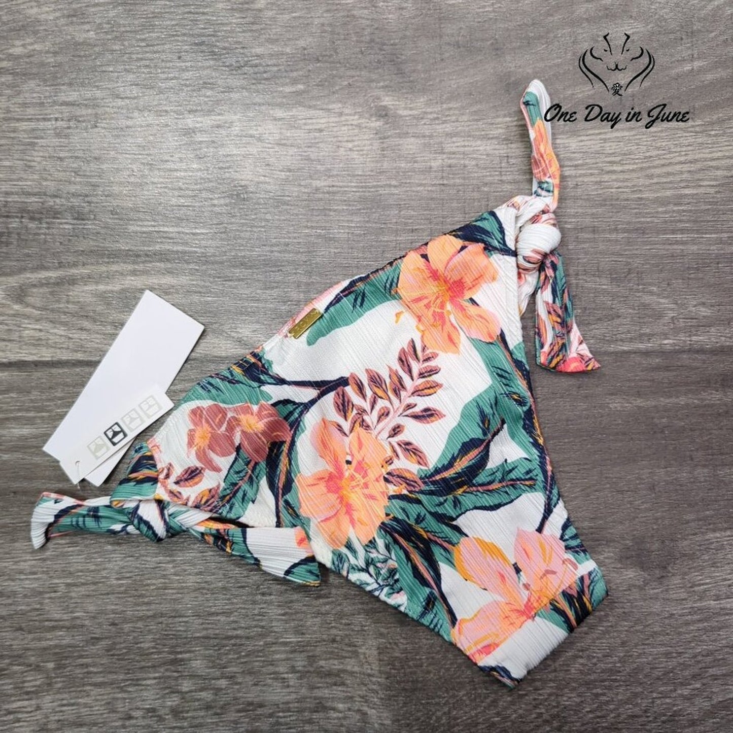 Roxy Just Shine Bikini Bottom Floral Side Tie Swim NWT $50 Size XS