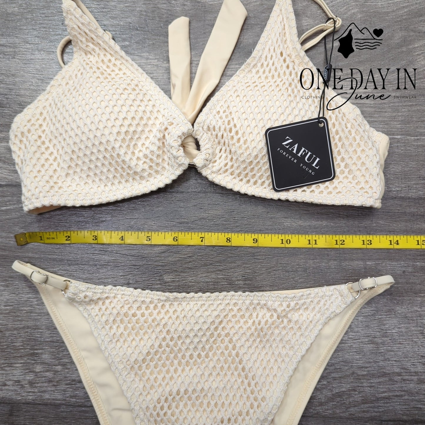 Zaful Ring Tie Back Bikini Swimsuit Size M