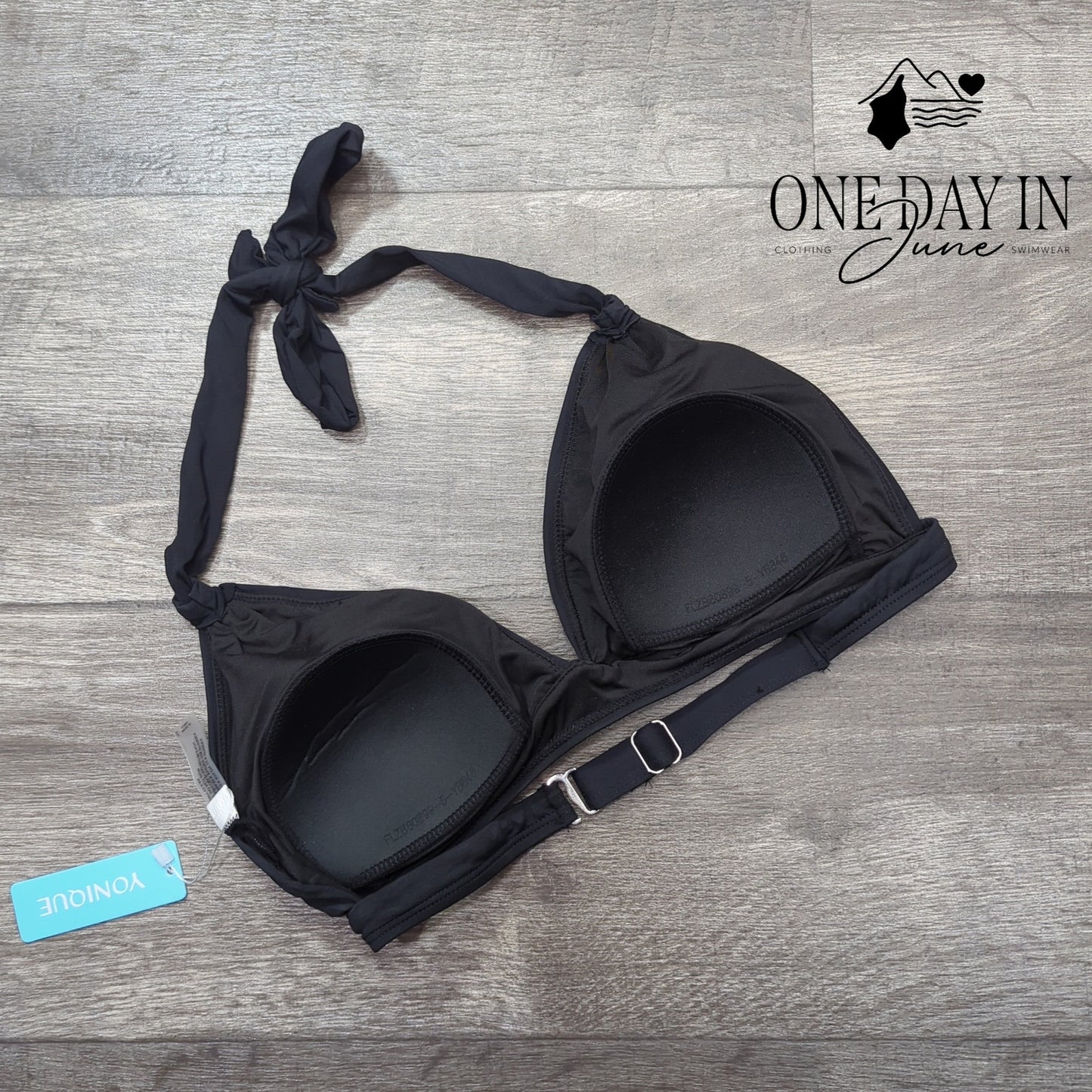 Yonique Halter Molded Cup Bikini Top Size S