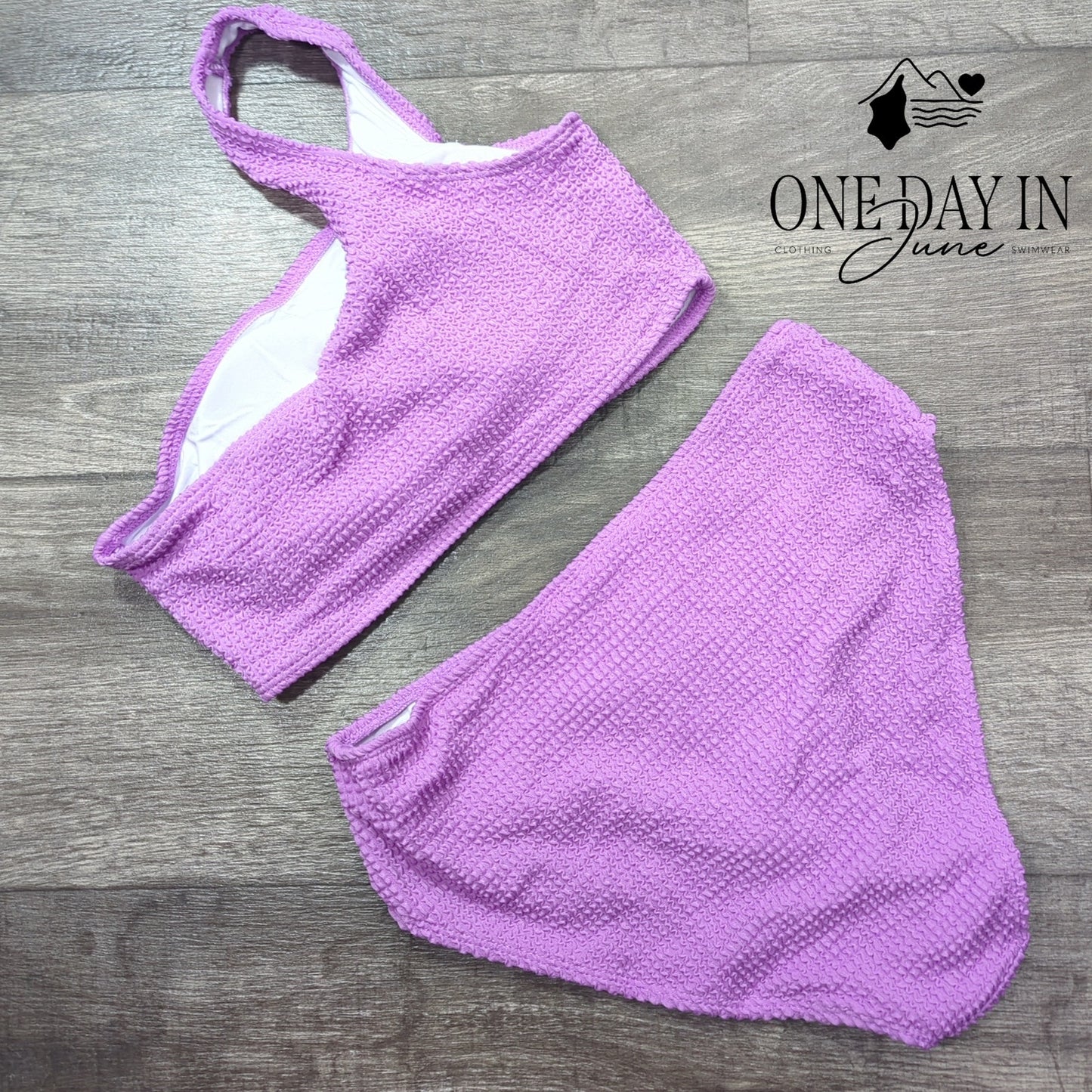 Pfreesea One Shoulder Smocked Bikini Swimsuit Size S