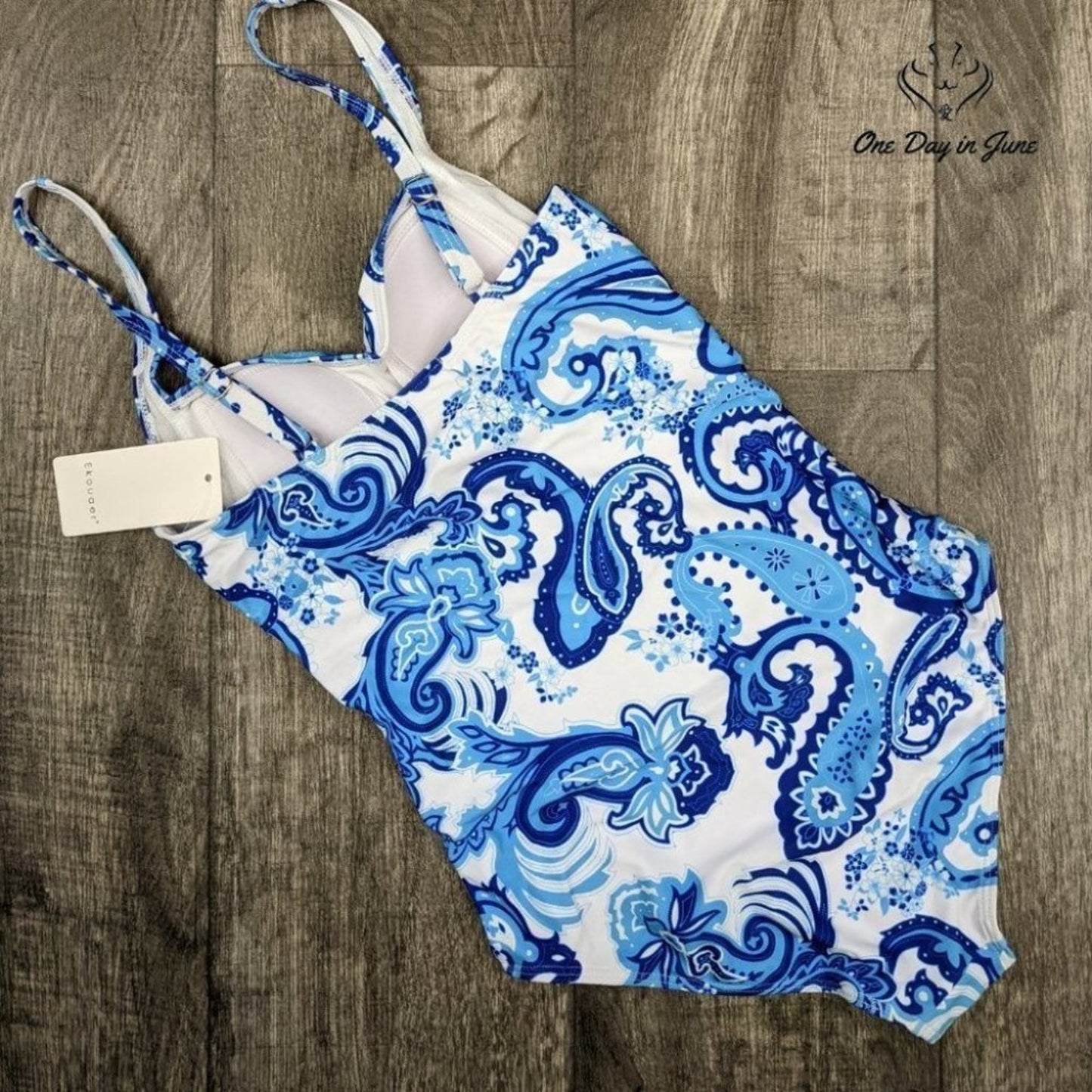 Ekouaer Elegant Inspired Vintage Pin up One Piece Swimsuit Size S