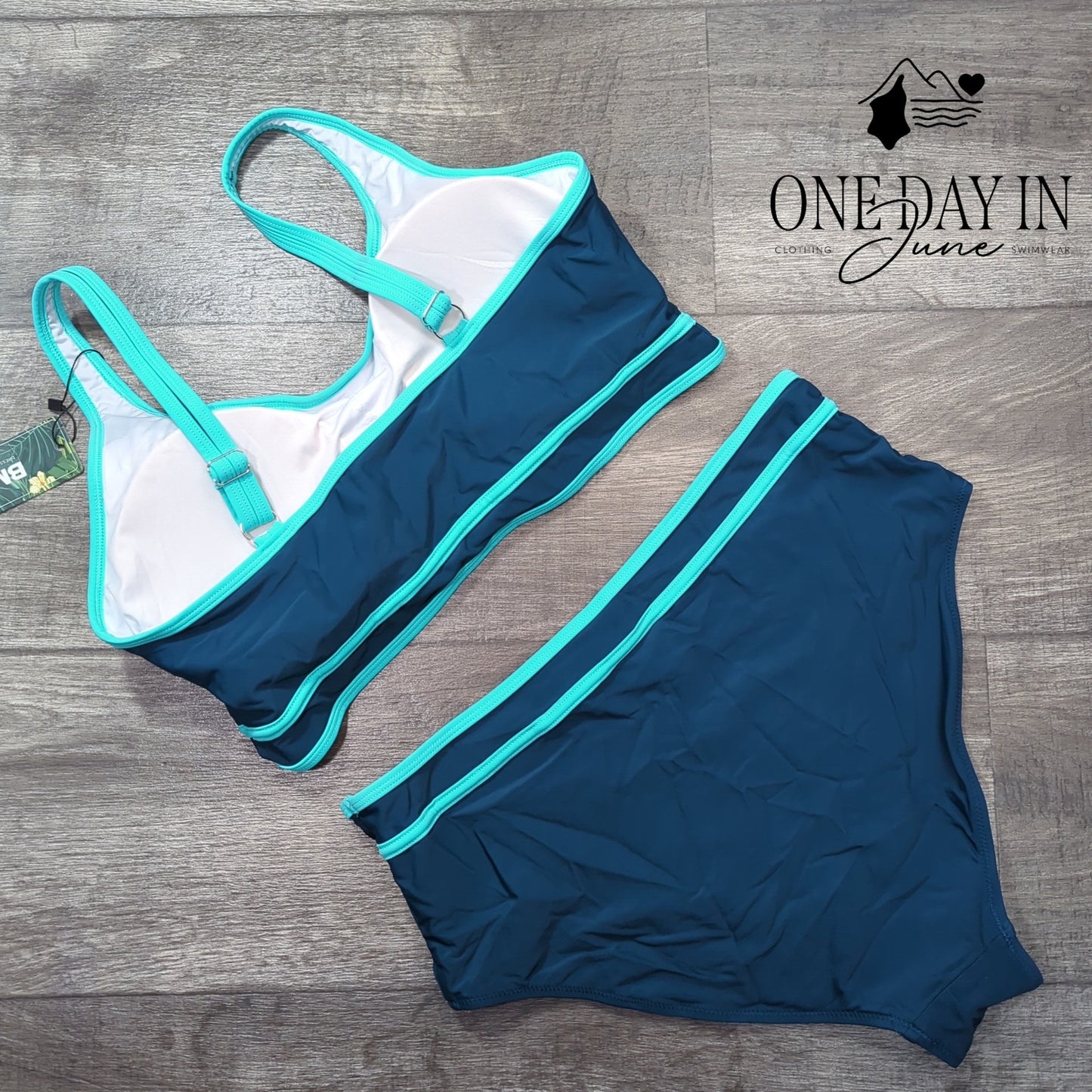 Blooming Jelly High Waist Crop Bikini Swimsuit Size XL