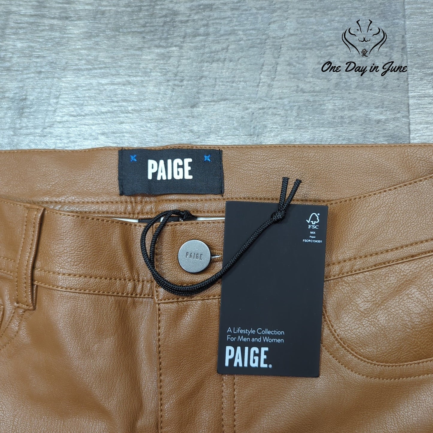 Paige Claudine Ankle Flare Faux Leather Pants Size 27 (4)