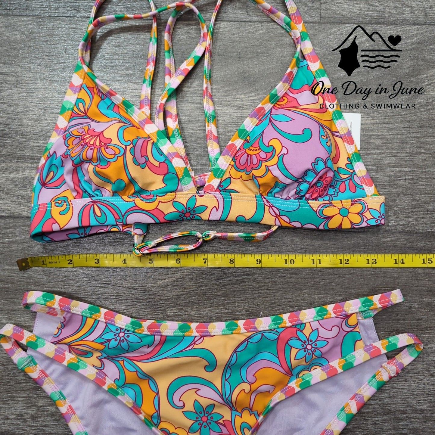 Cupshe Strappy Floral Bikini Swimsuit Size S