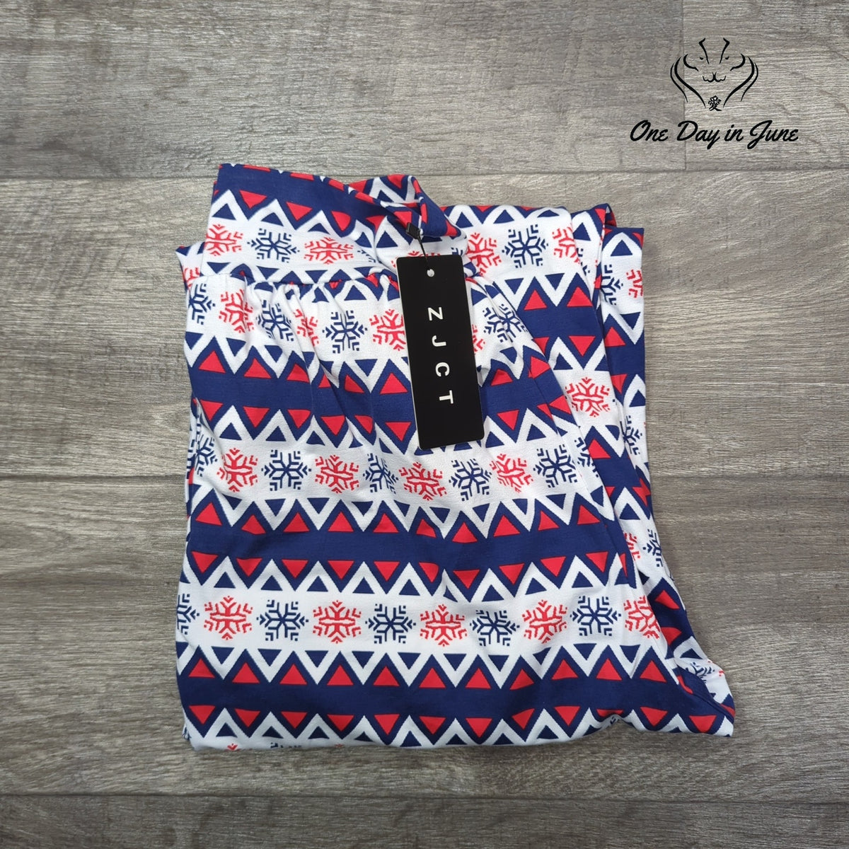 ZJCT Winter Snowflake Pajama Pants Red White Blue Fair Isle NWT Size L