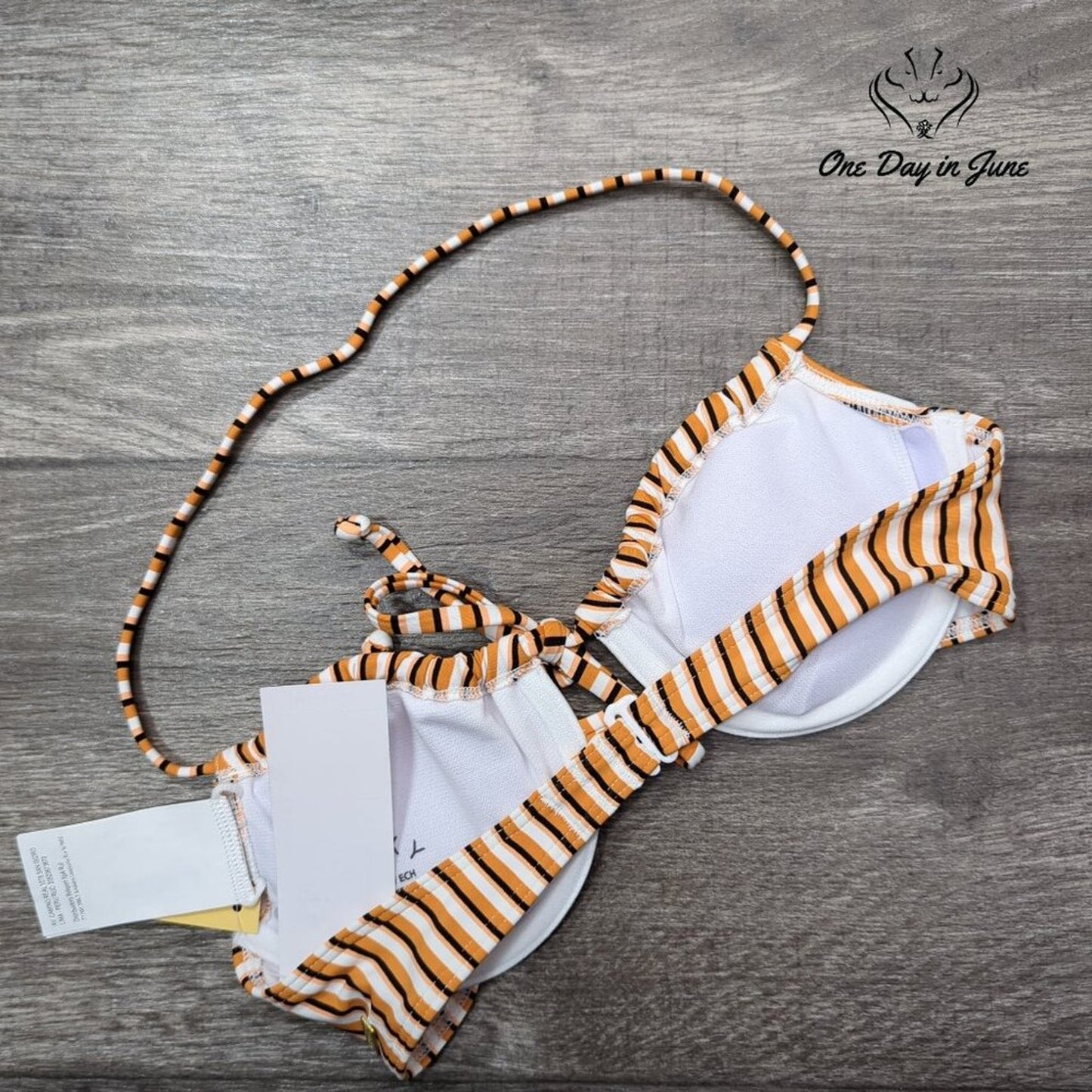 Roxy Printed Beach Classics Underwire Bikini Top Striped NWT $45 Size XS