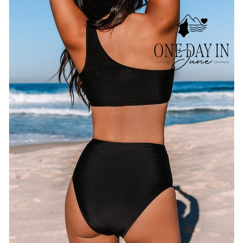 Cupshe One Shoulder High Waist Bikini Swimsuit Size L