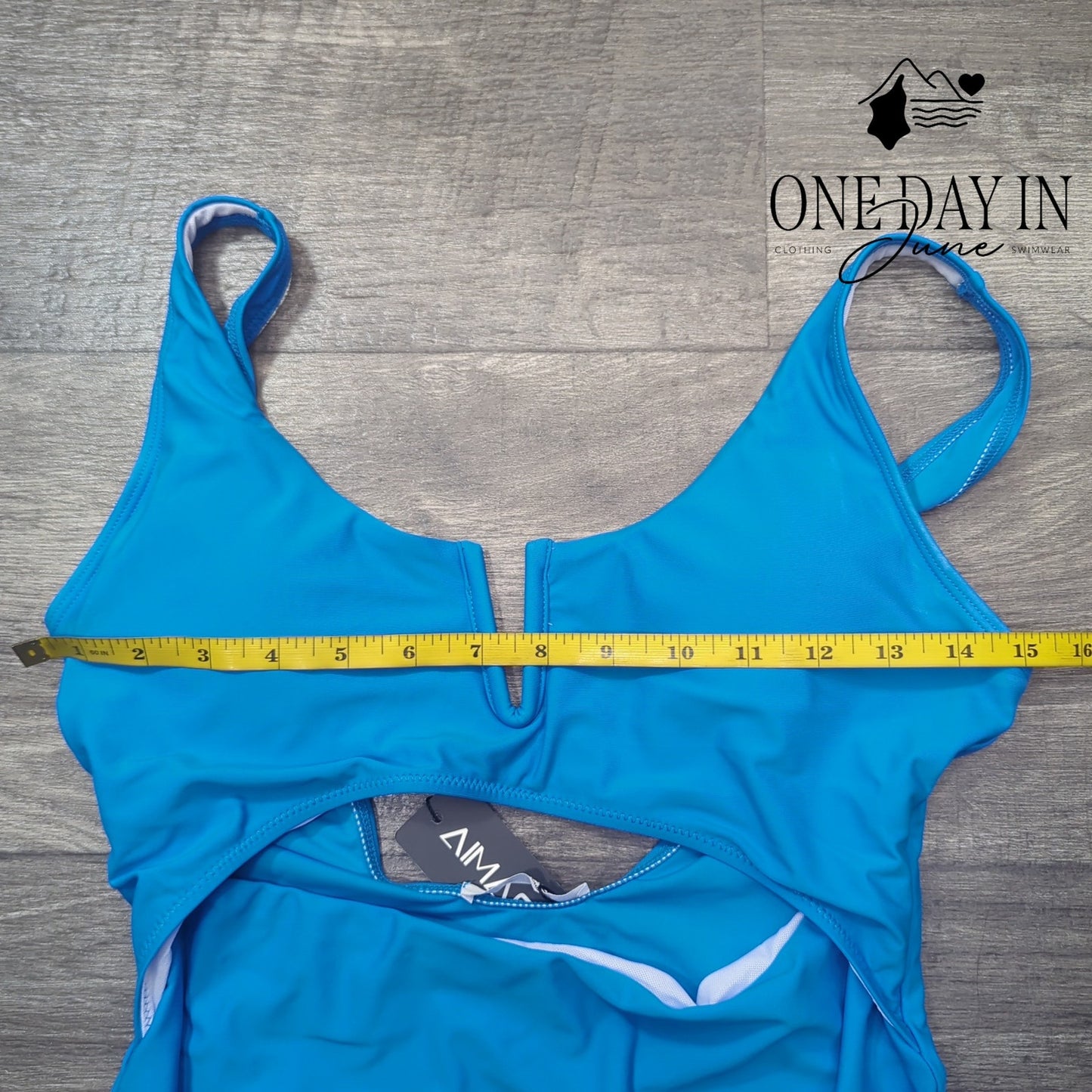 Aimage V Wire Cut Out One Piece Swimsuit Size M