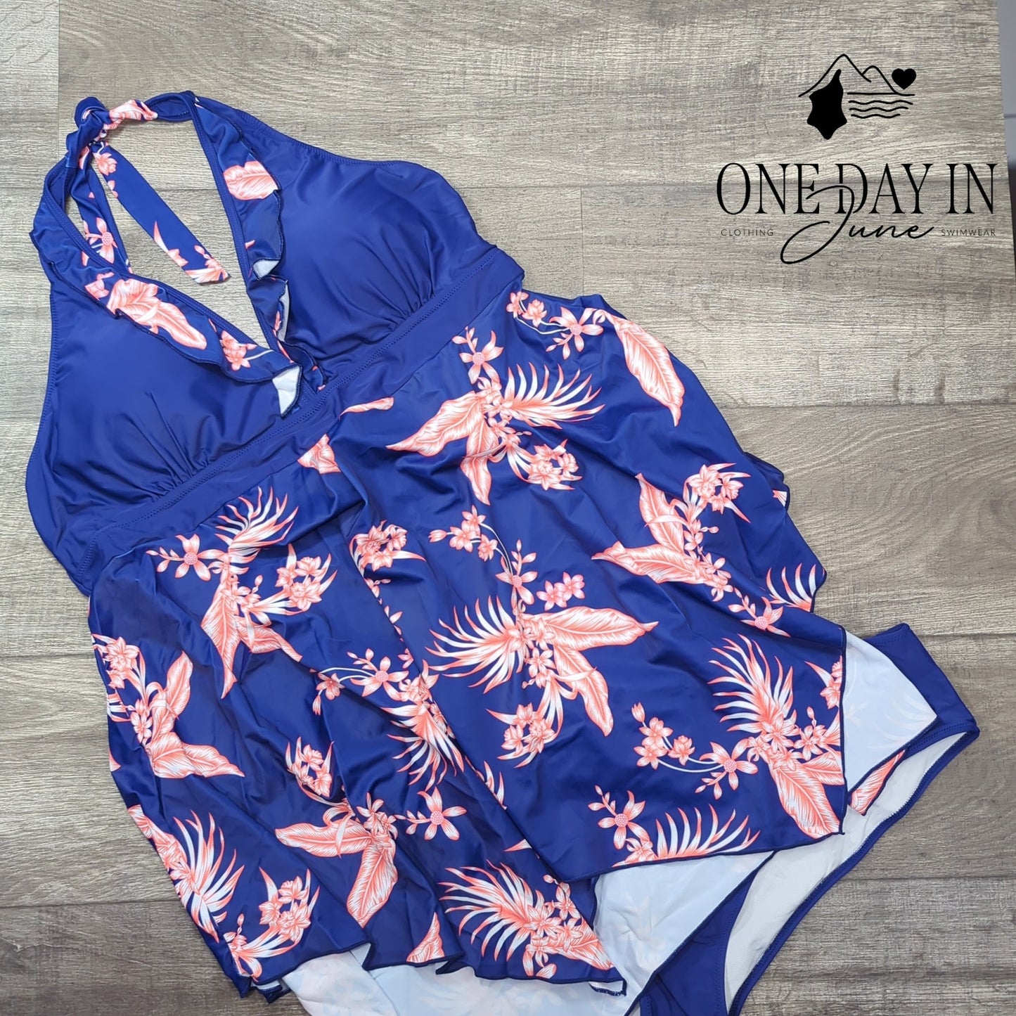 CharmLeaks Plus Size Halter Tankini Swimdress Swimsuit Size 4XL