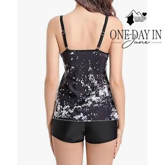 Aleumdr Plus Size Boyshort Tankini Swimsuit Size 2XL