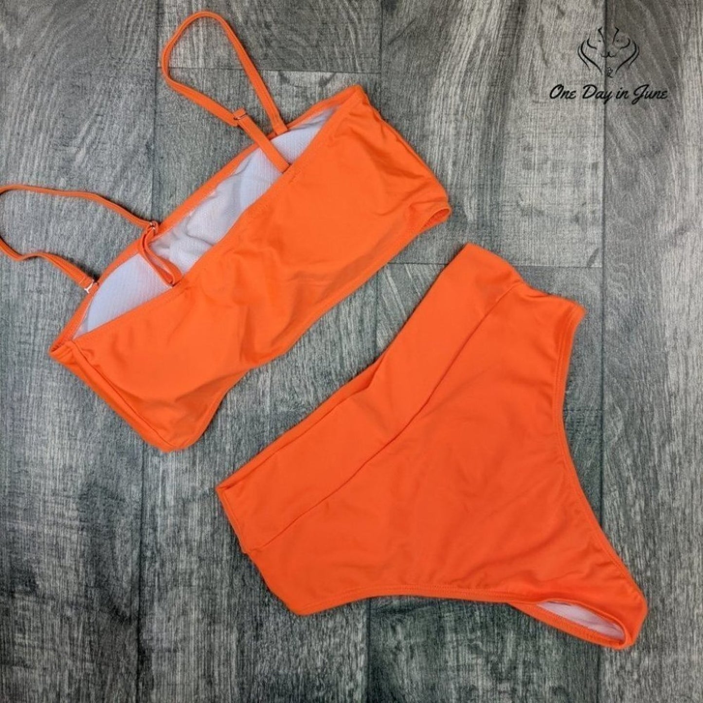 Pink Queen Removable Strap High Waist Bikini Swimsuit Size M