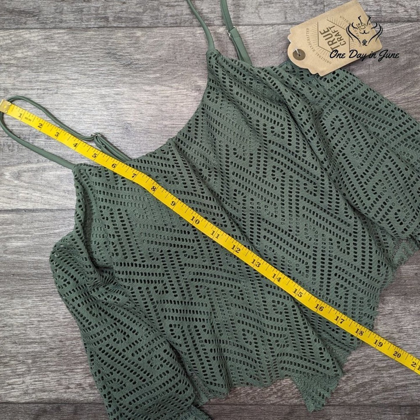 True Craft Wanderlust Crochet Bikini Top Size S