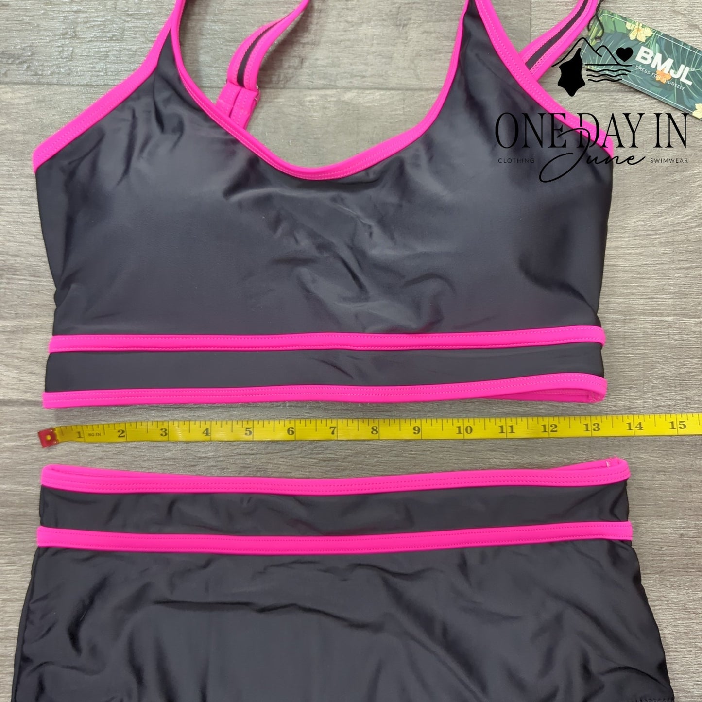 Blooming Jelly High Waist Crop Bikini Swimsuit Size M