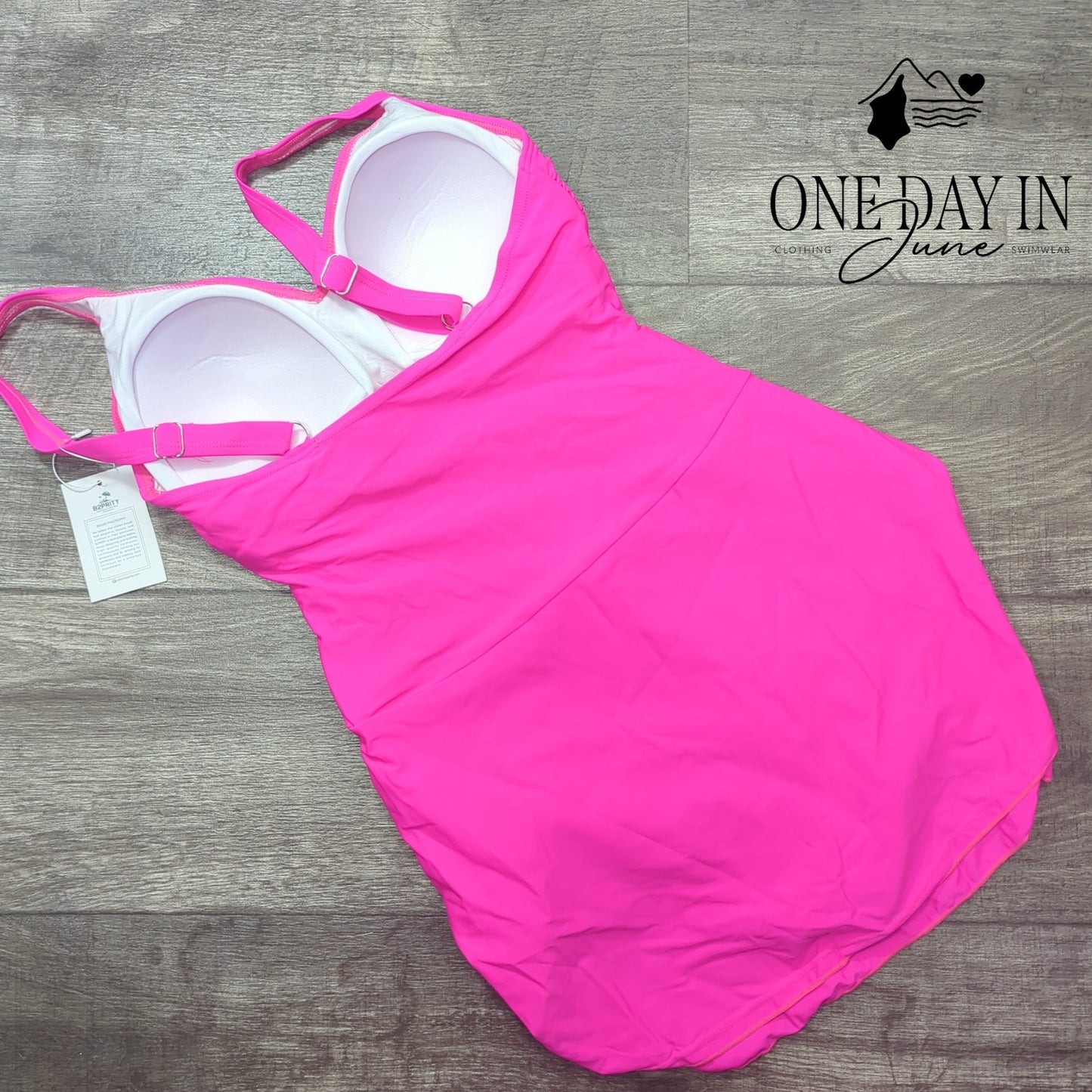 B2Prity Ruched Front One Piece Swimdress Swimsuit Size M
