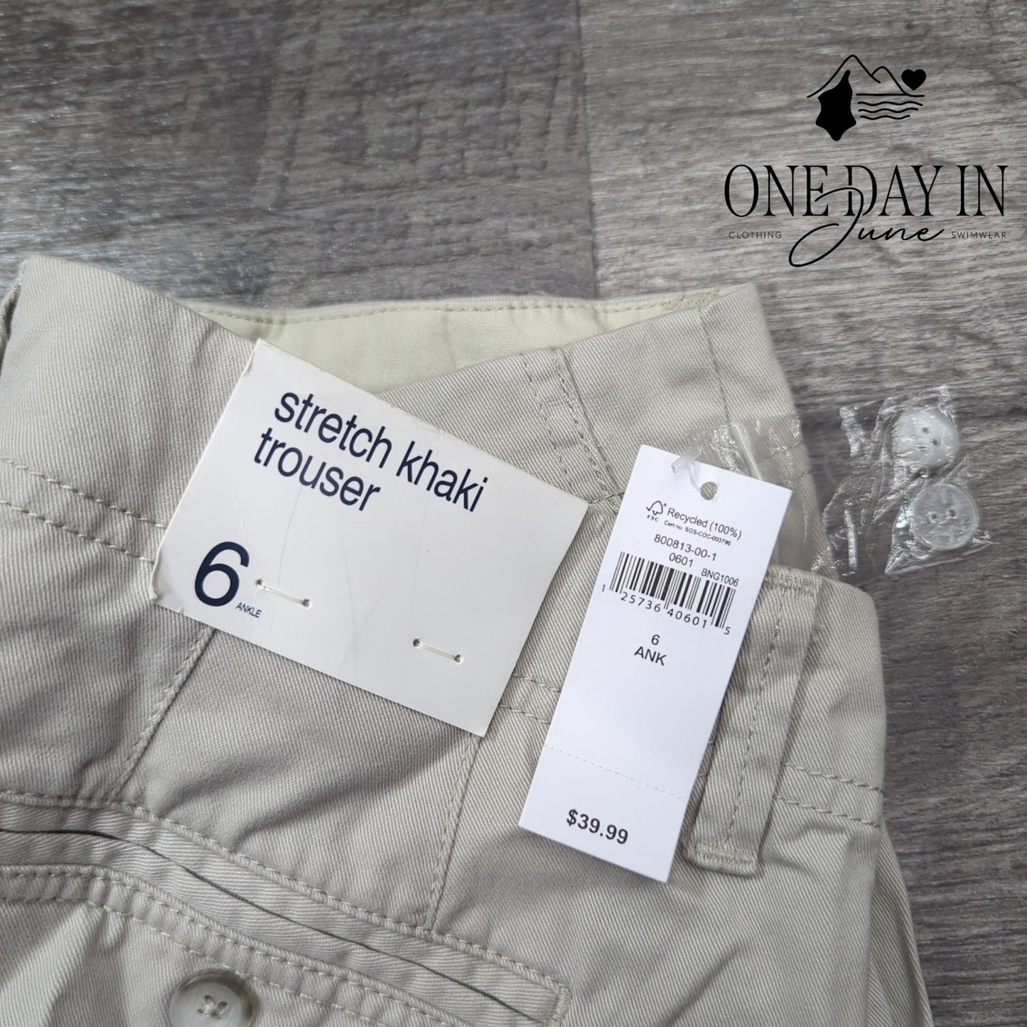 Gap Stretch Khaki Trouser Pants Size 6