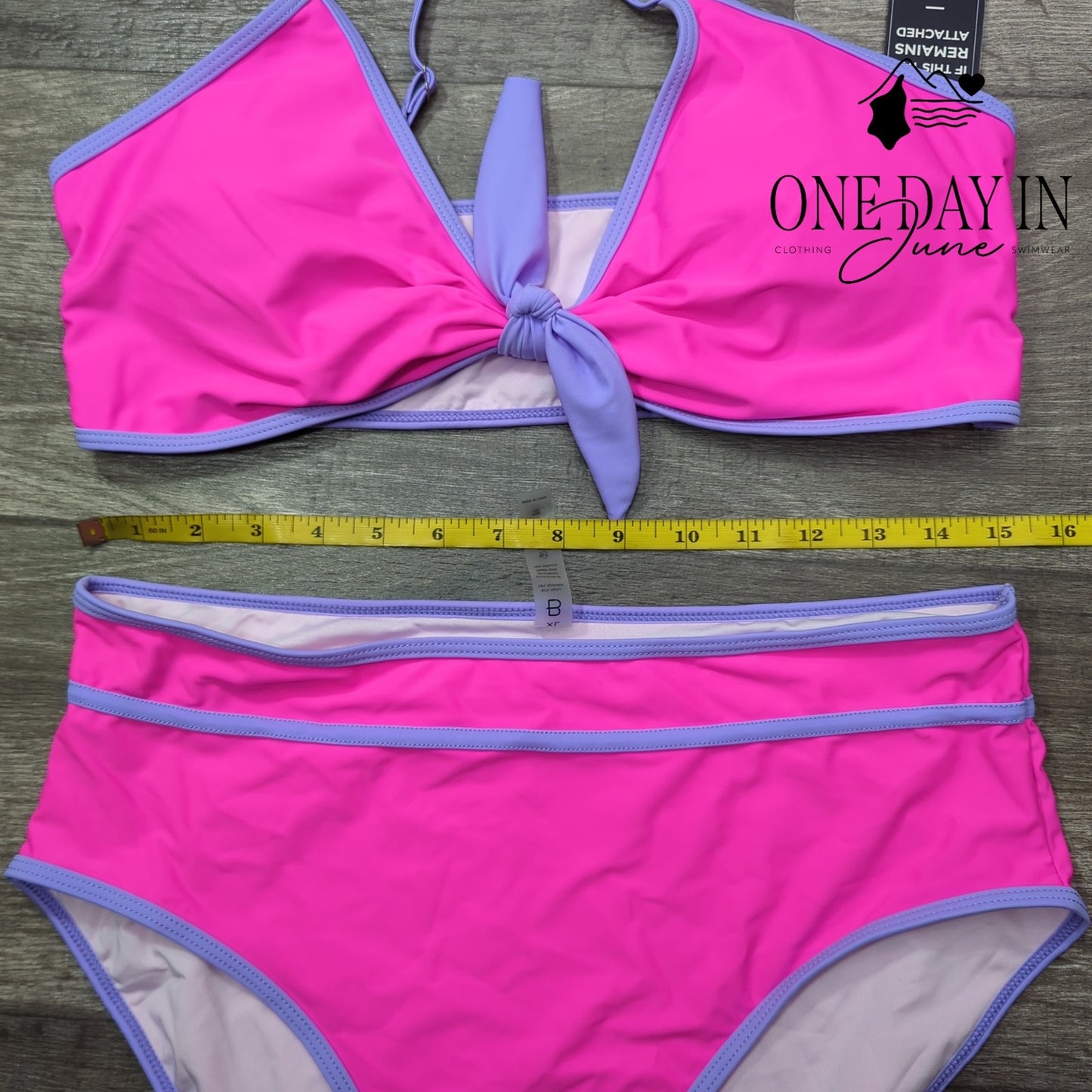 Blooming Jelly Knot Front High Waist Bikini Swimsuit Size XL
