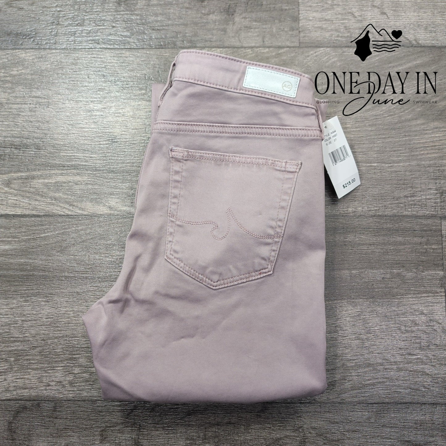 AG Adriano Goldschmied The Prima Mid Rise Cigarette Jeans Pink NWT Size 4 (27)