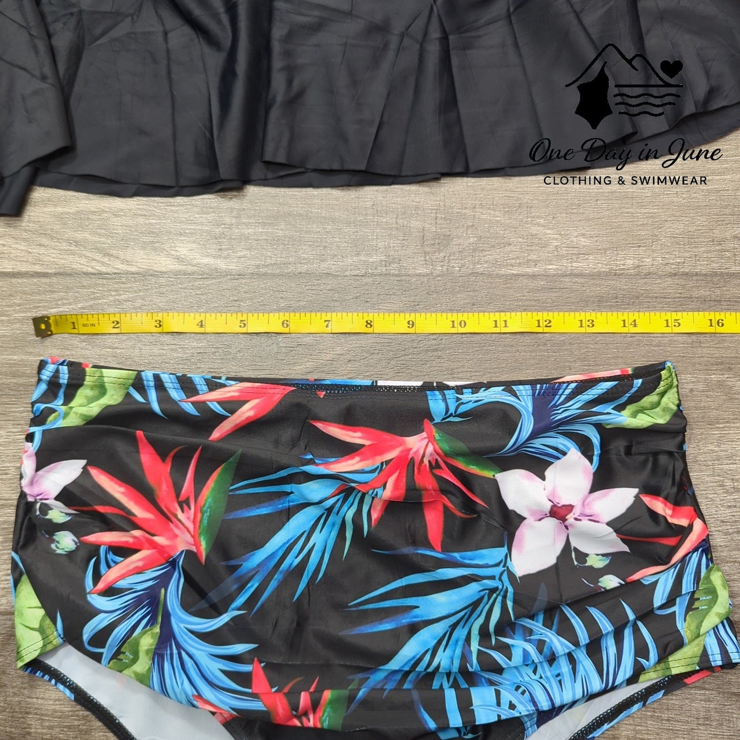 Xuanfel High Waist Floral Flonce Bikini Swimsuit Size XL