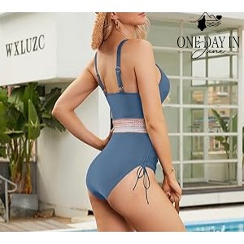 Blooming Jelly V Front Cinched Side One Piece Swimsuit Size L
