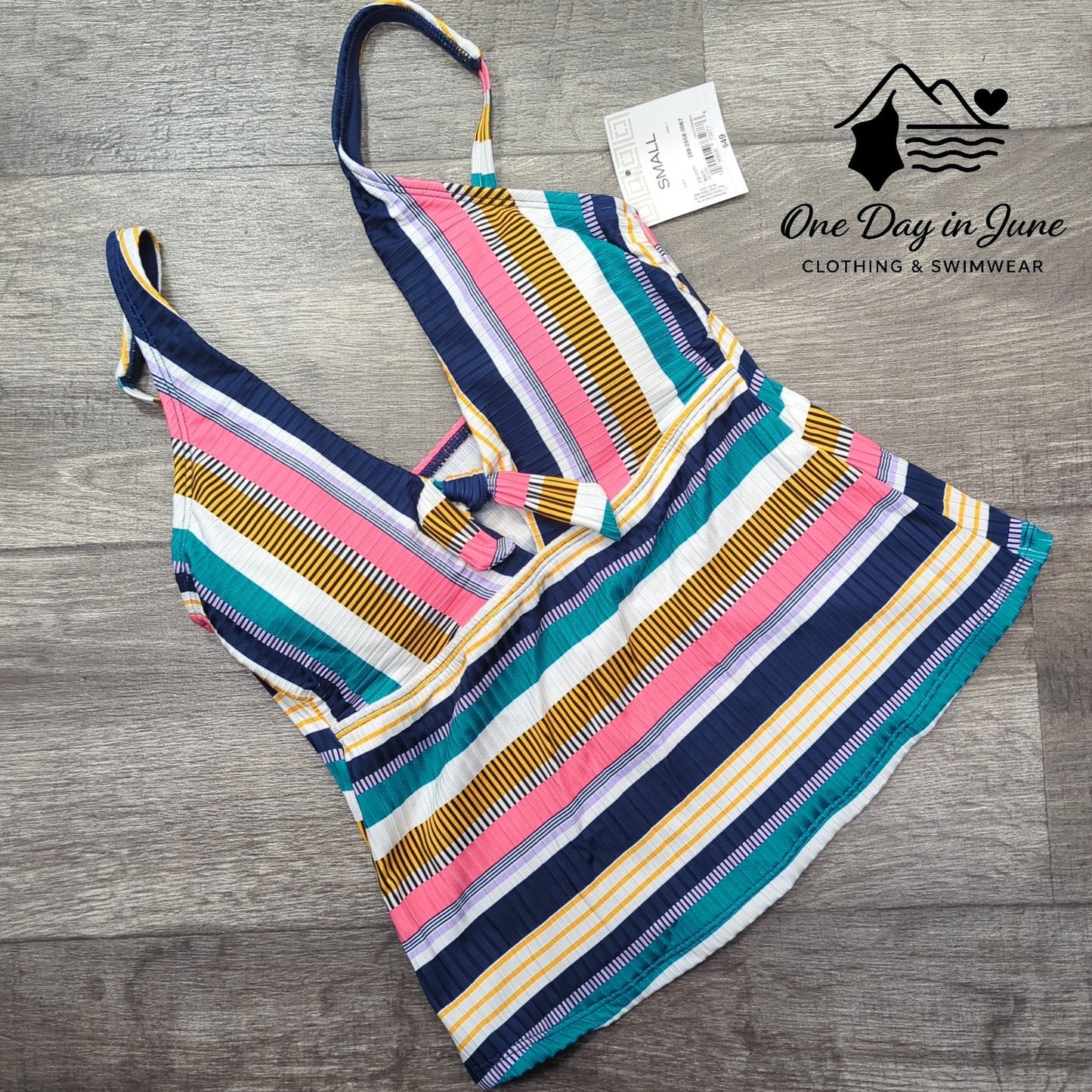 Liz Claiborne Striped Tankini Top Size S