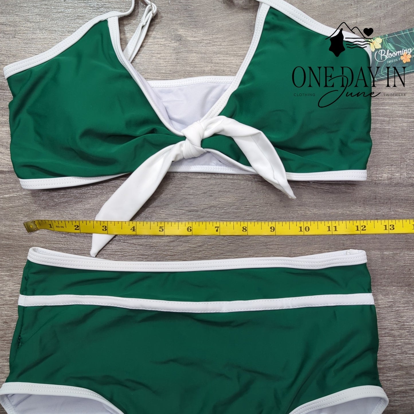 Blooming Jelly Knot Front High Waist Bikini Swimsuit Size S