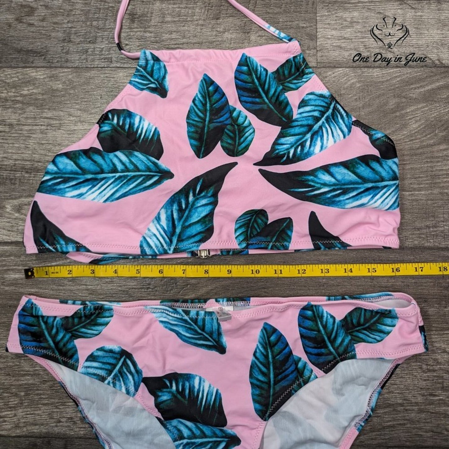 Ekouaer High Neck Halter Bikini Swimsuit Size XL