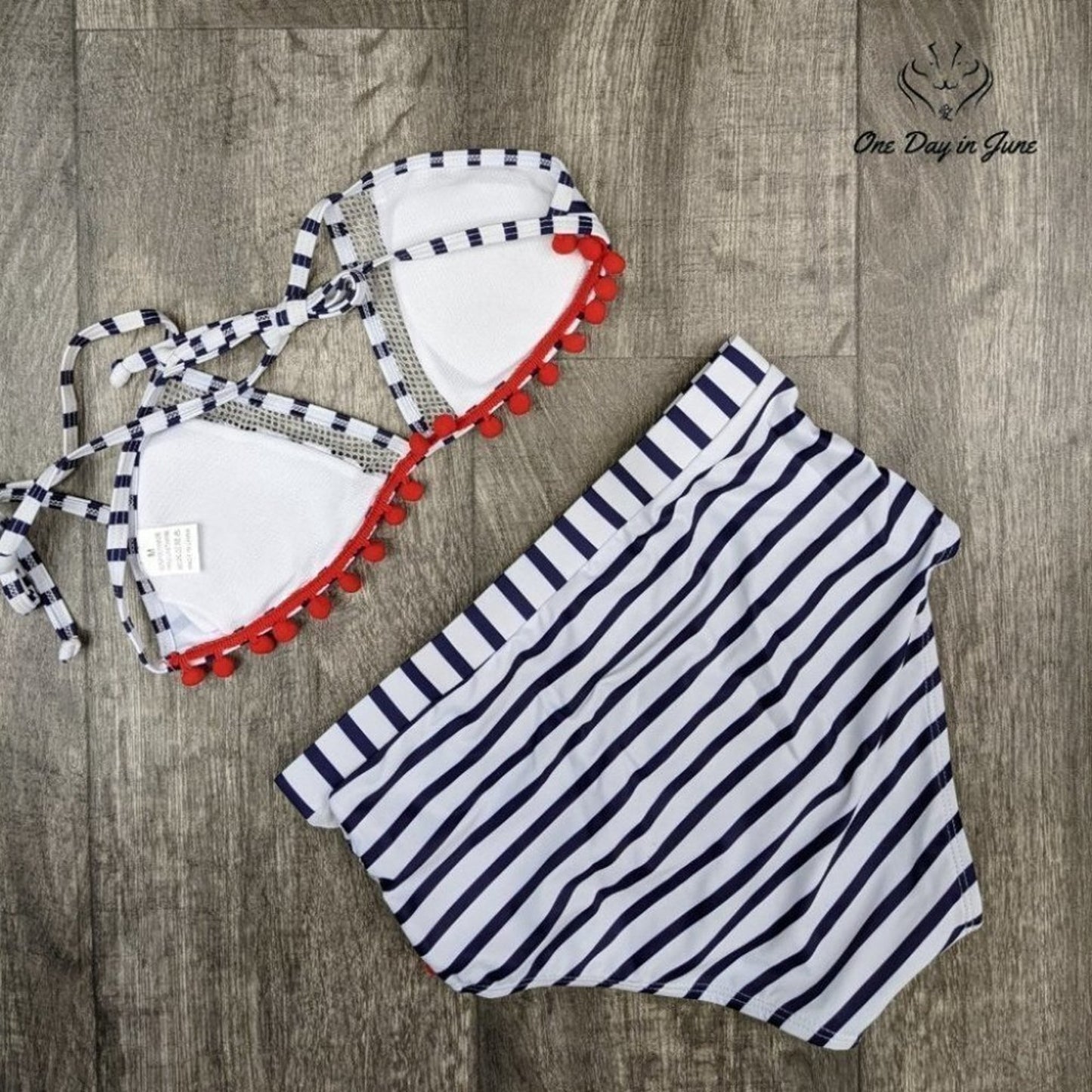 Moshengqi High Waist Tassel Bikini Size M