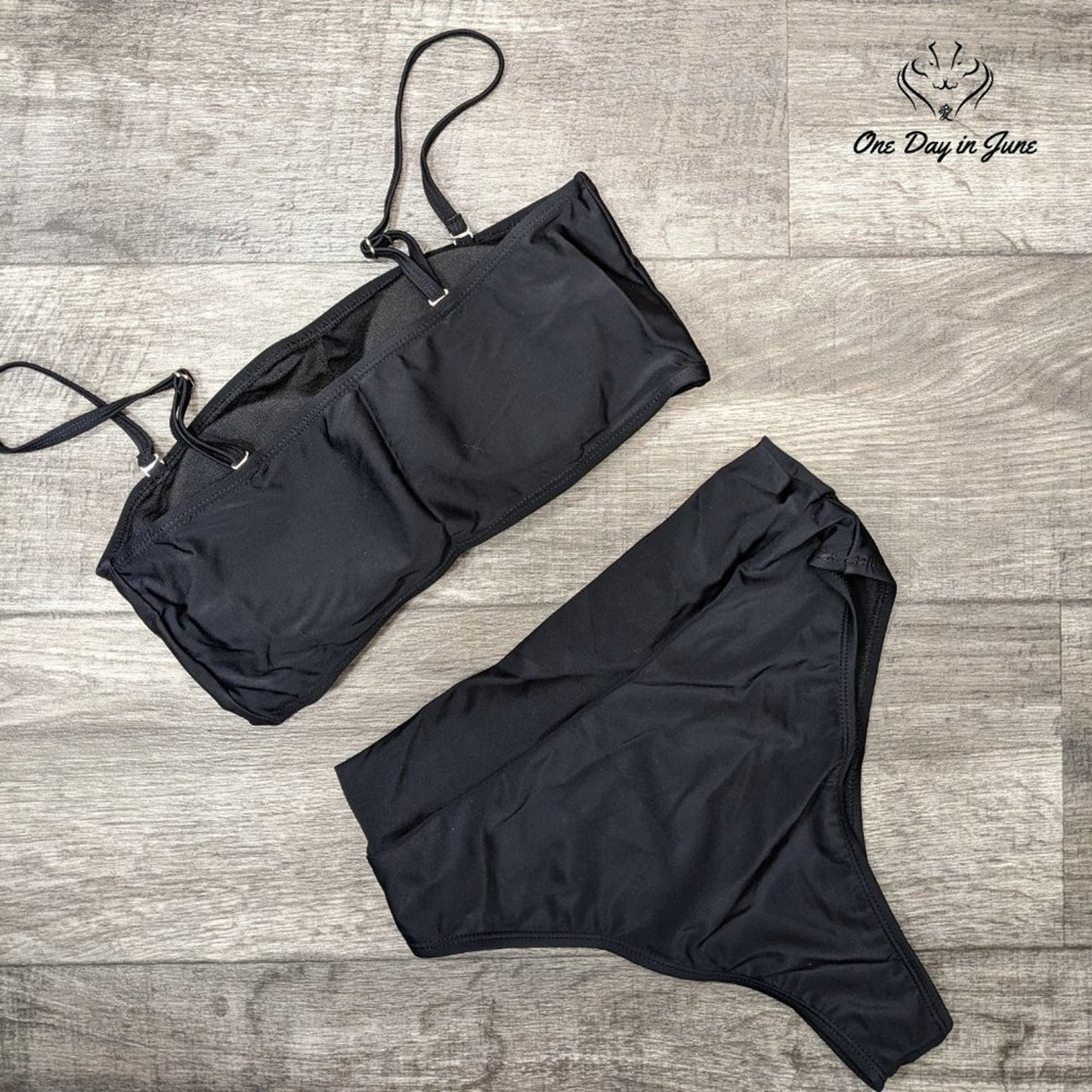 Pink Queen Removable Strap Bandeau Bikini Swimsuit Size M