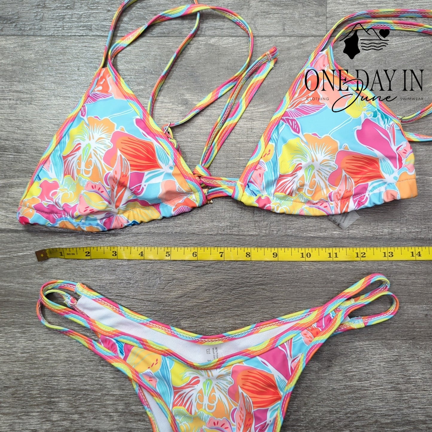 ZLK Floral Triangle Cheeky Bikini Swimsuit Size M