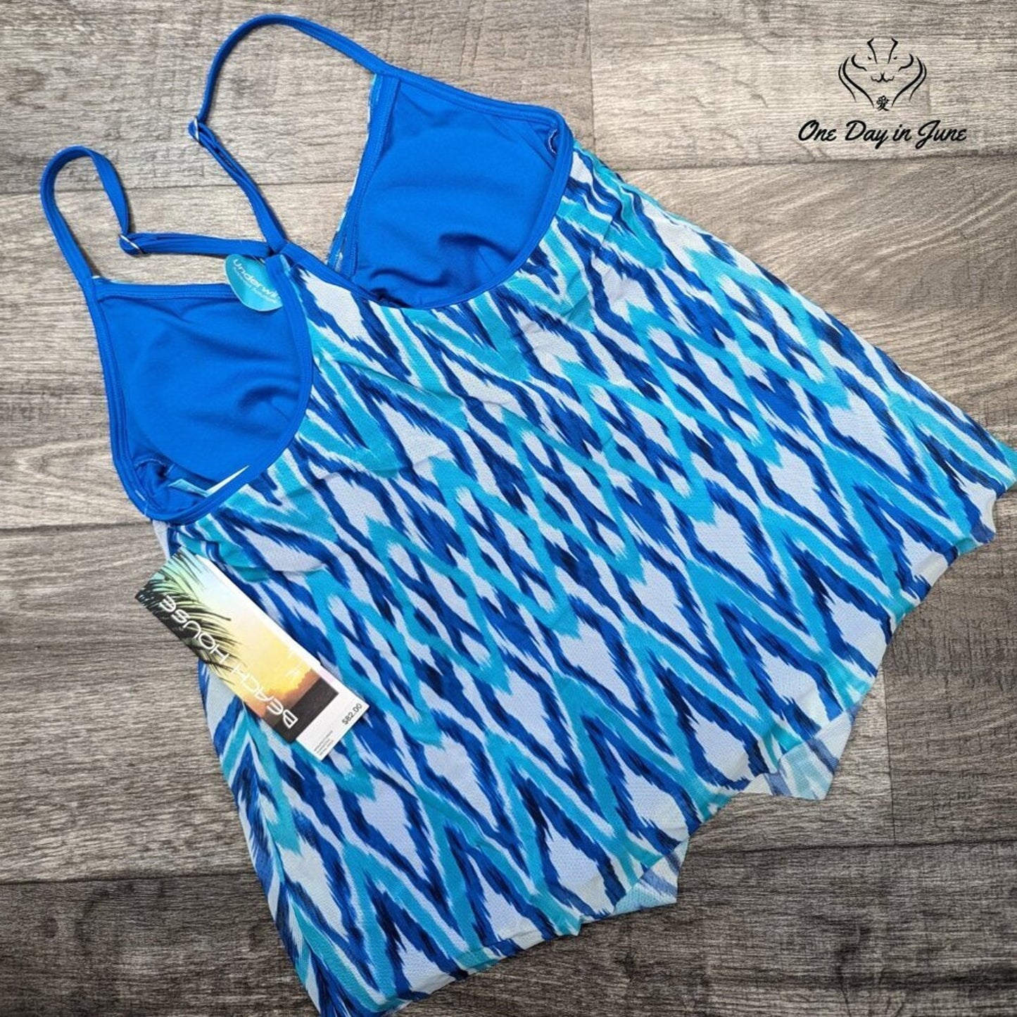 Beach House Layered Underwire Tankini Top Size 6