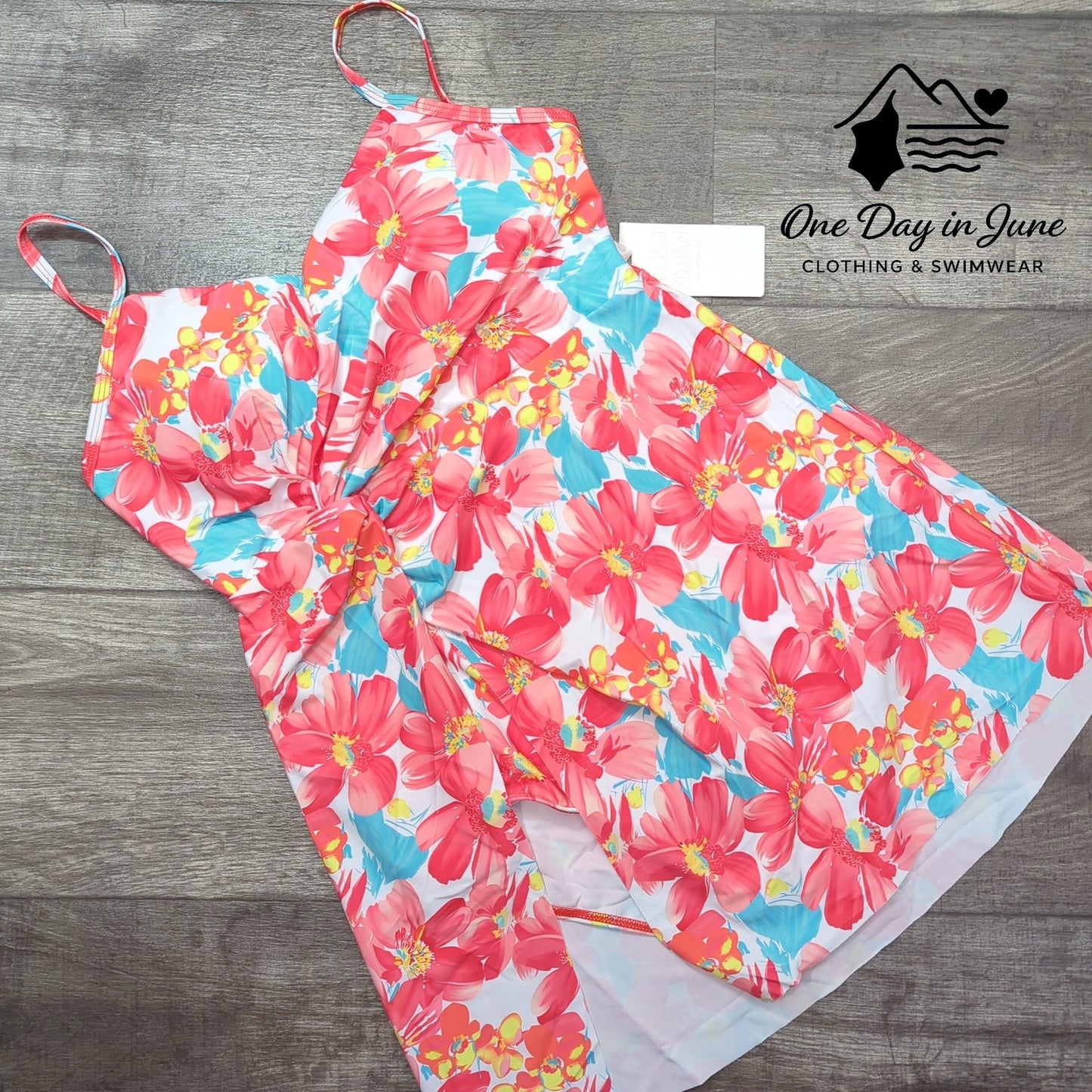 Grace Karin Floral One Piece Swimdress Swimsuit Size L