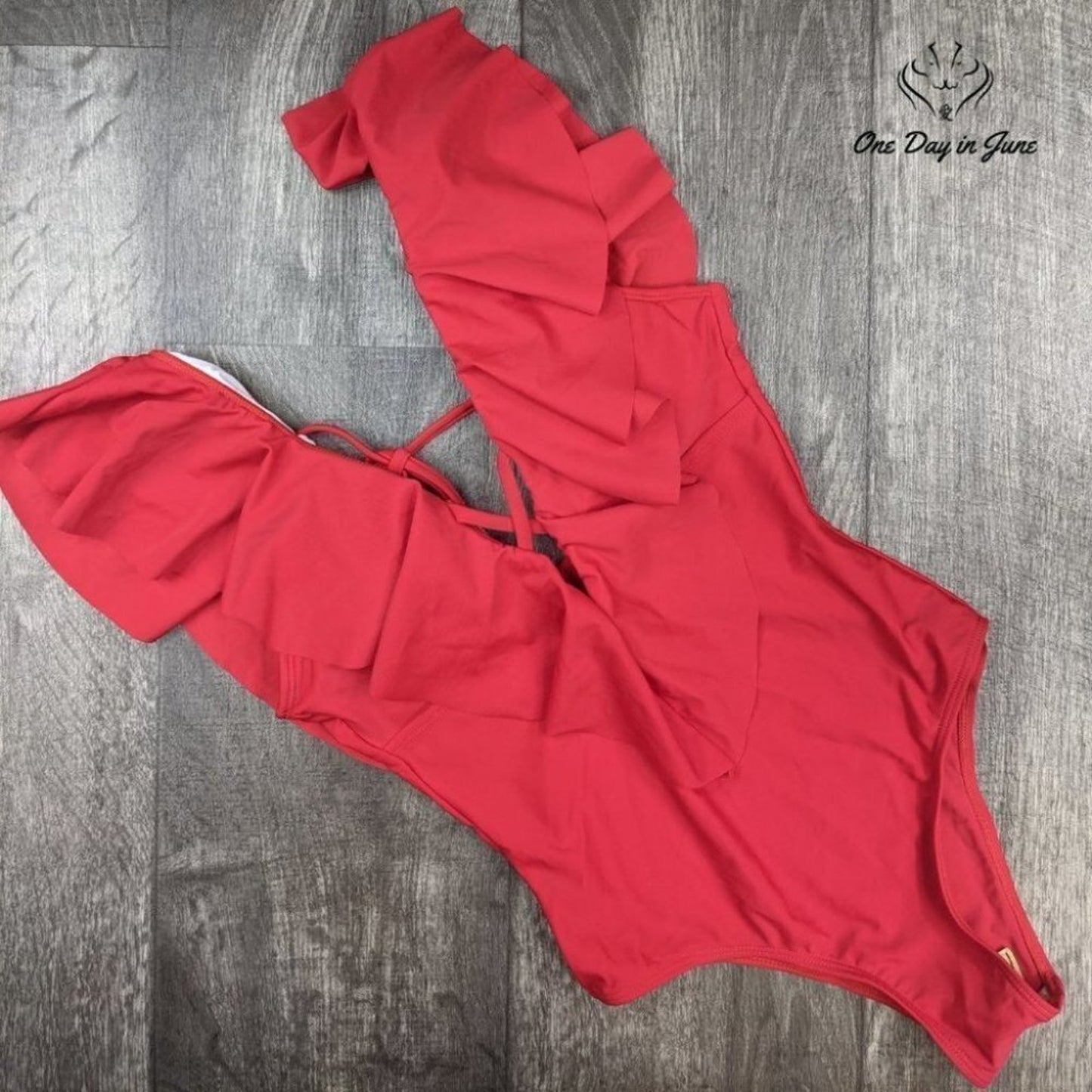 Eomenie Deep V Ruffle One Piece Size S