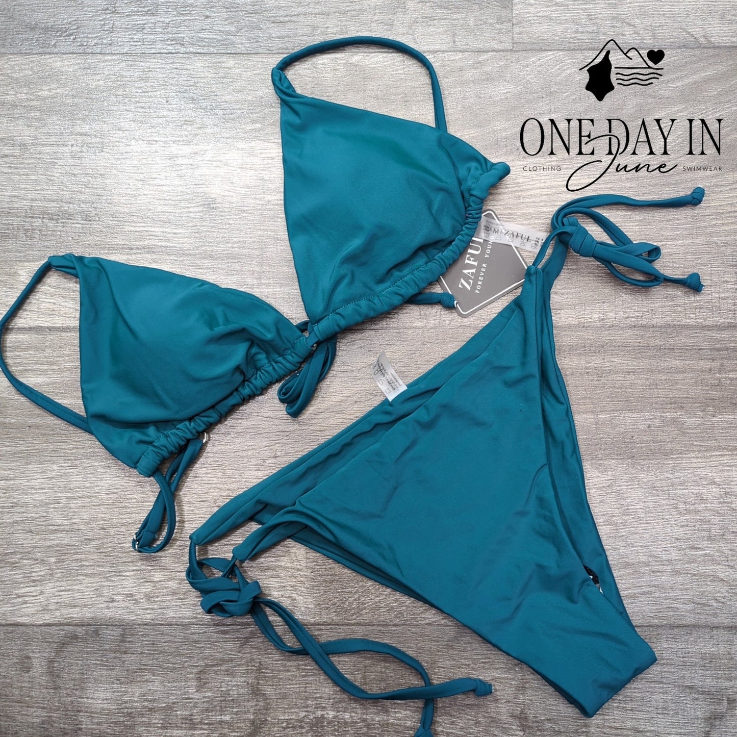 Zaful Adjustable Triangle Tie Side Bikini Swimsuit Size M