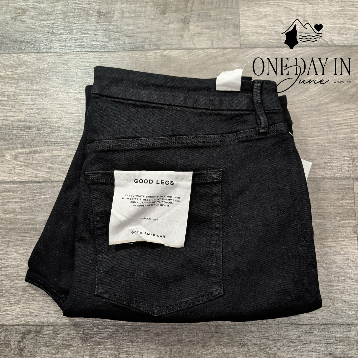 Good American Always Fits Good Legs Skinny Jeans Black165 NWT Size 28