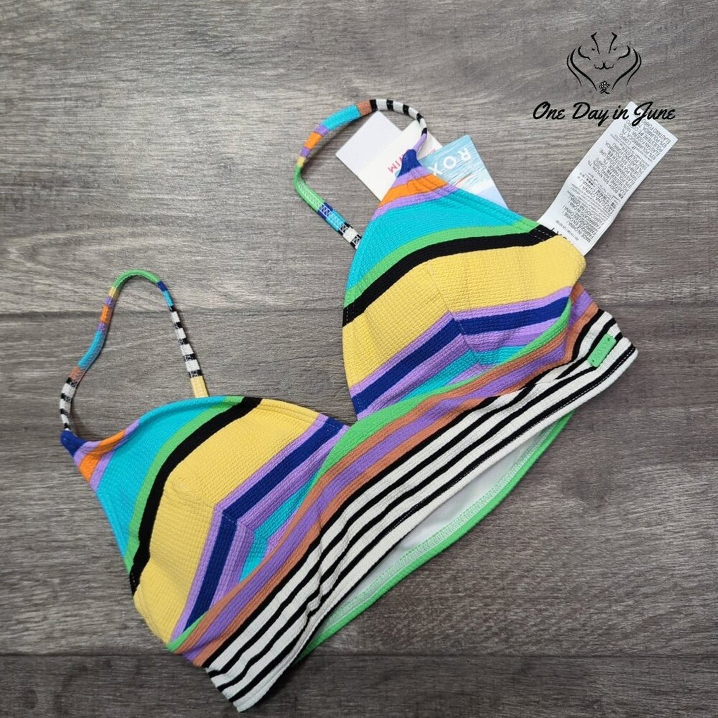 Roxy Color Jam Tank Top Bikini Top Size M